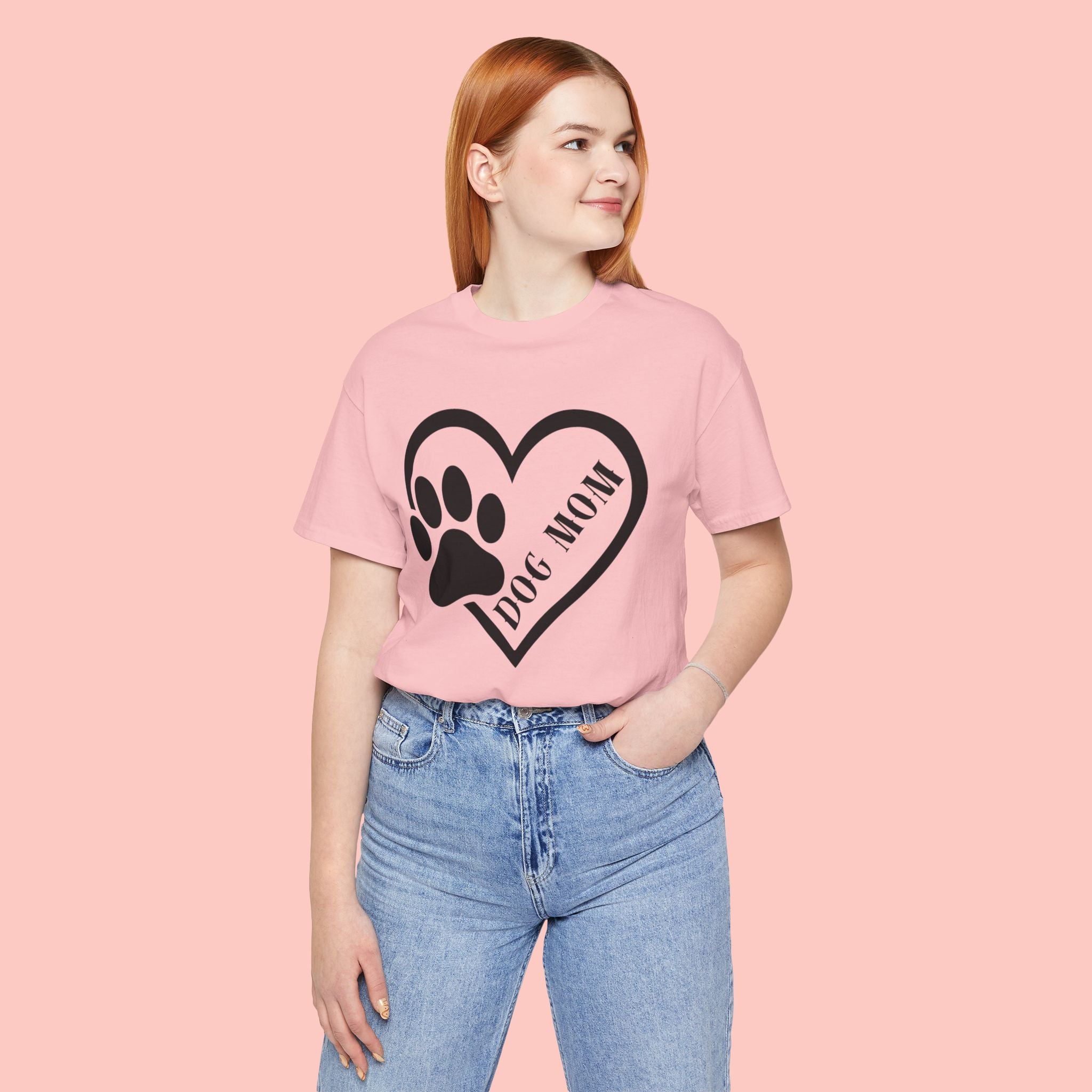 Dog Mom Heart Paw T-Shirt