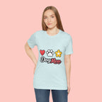 Dog Mom T-Shirt – Heart, Paw & Flower Graphic Tee
