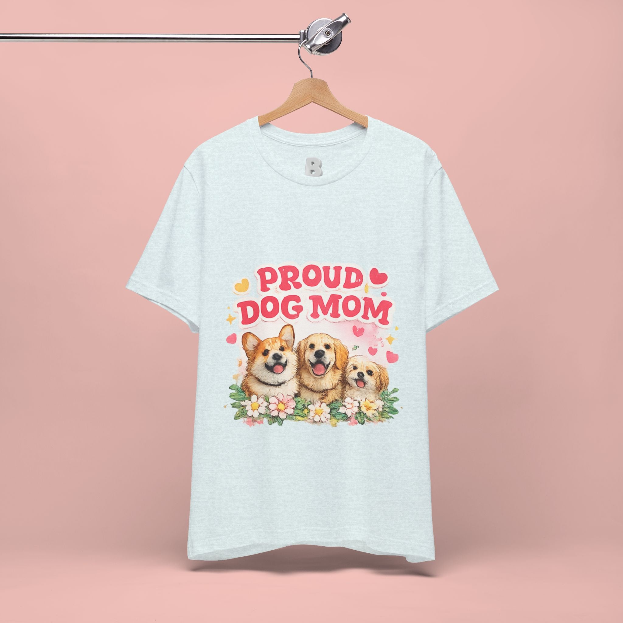 Proud Dog Mom T-Shirt — Cute Corgi & Golden Retriever Floral Tee for Pet Lovers