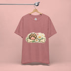 Dog Paw Floral T-Shirt — Cute Paw Print, Bone & Daisies Tee