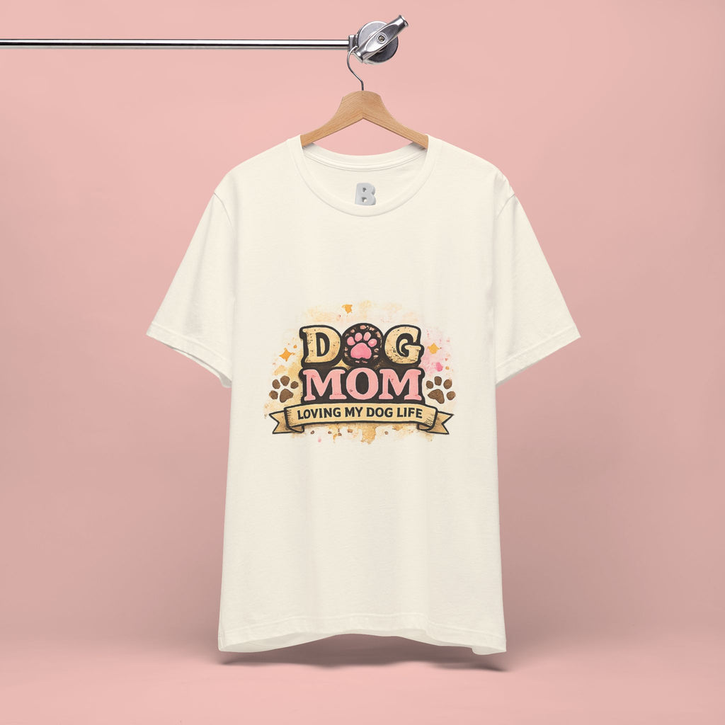 Dog Mom T-Shirt – "Loving My Dog Life" Cute Paw Print Tee for Pet Moms