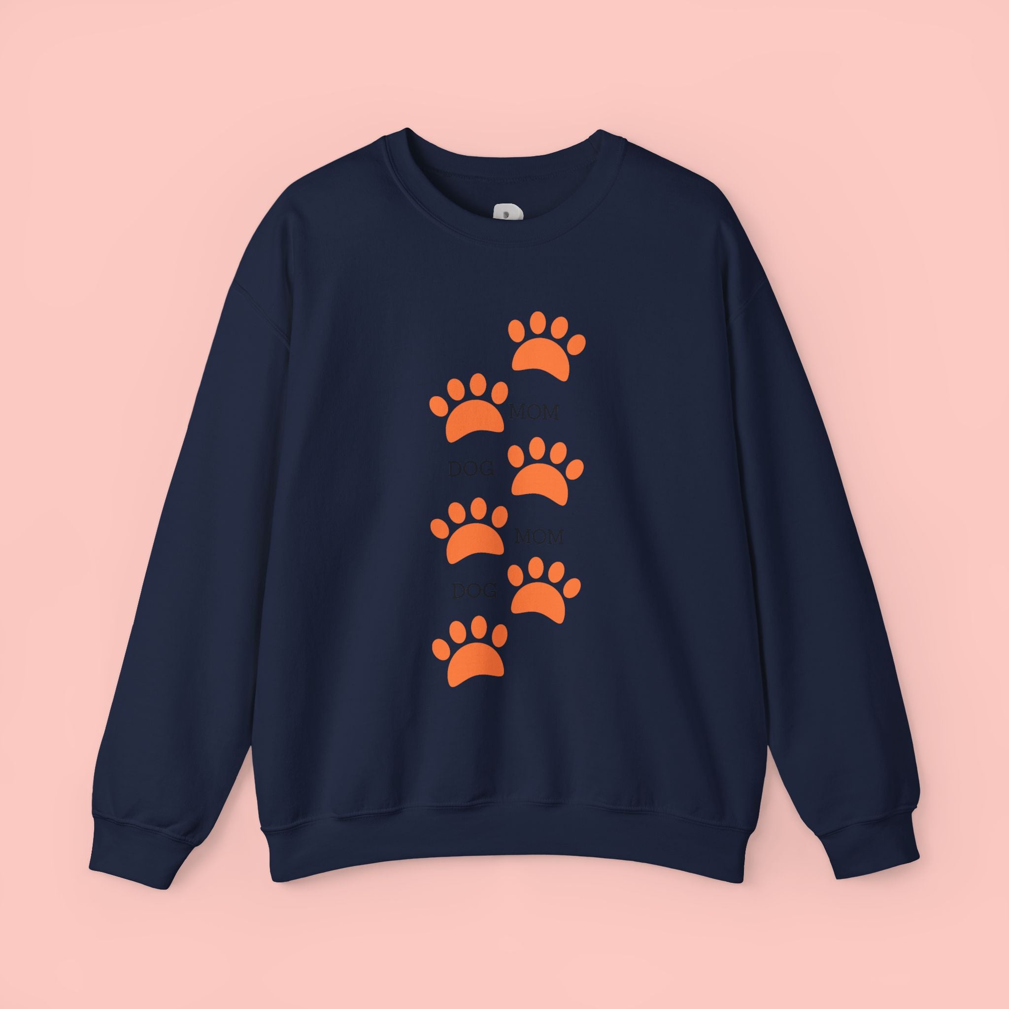 Dog Mom Paw Print Sweatshirt — Cute Pet Lover Crewneck