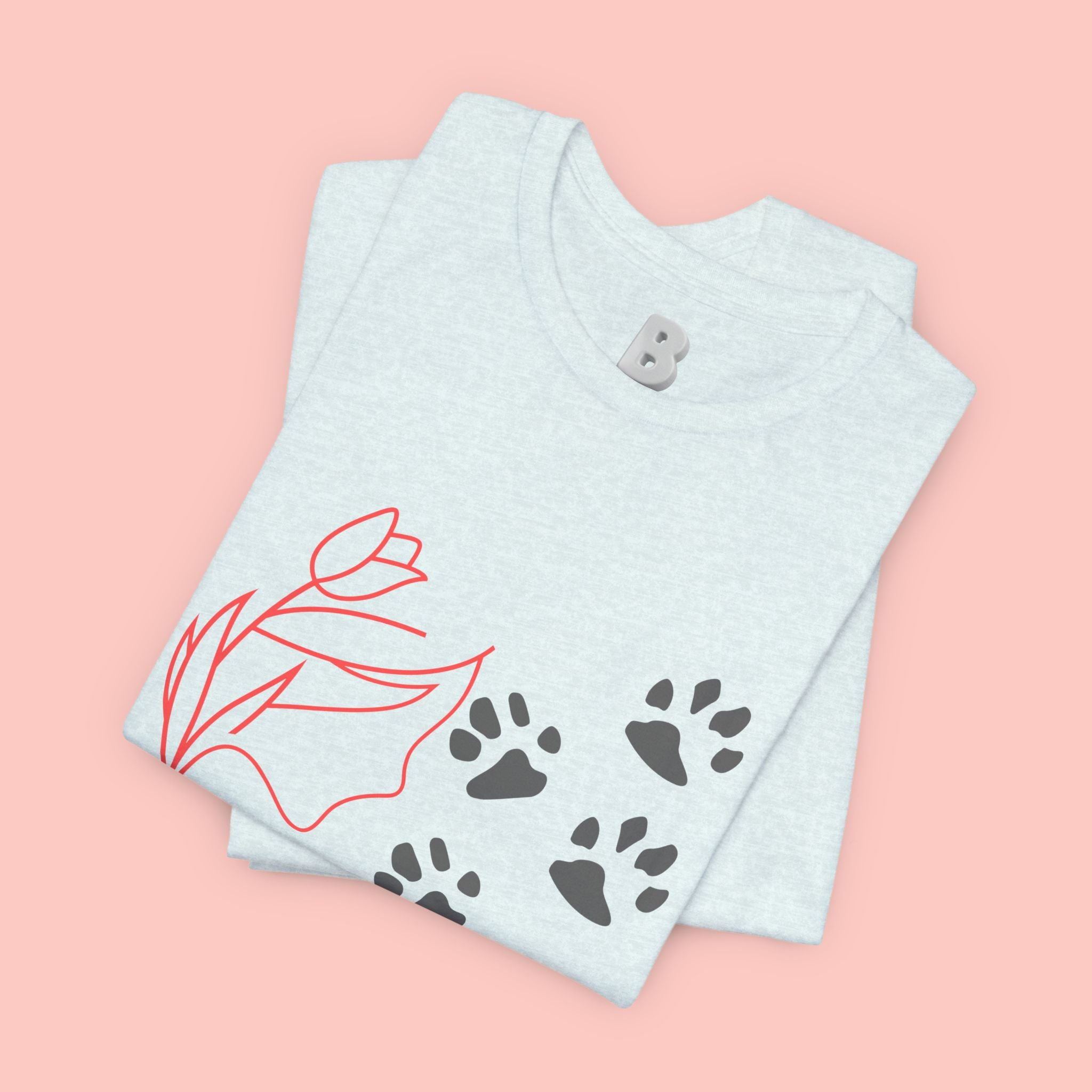Dog Cuddle Tee – "Would Rather Cuddle My Dog" Paw Print Floral T-Shirt