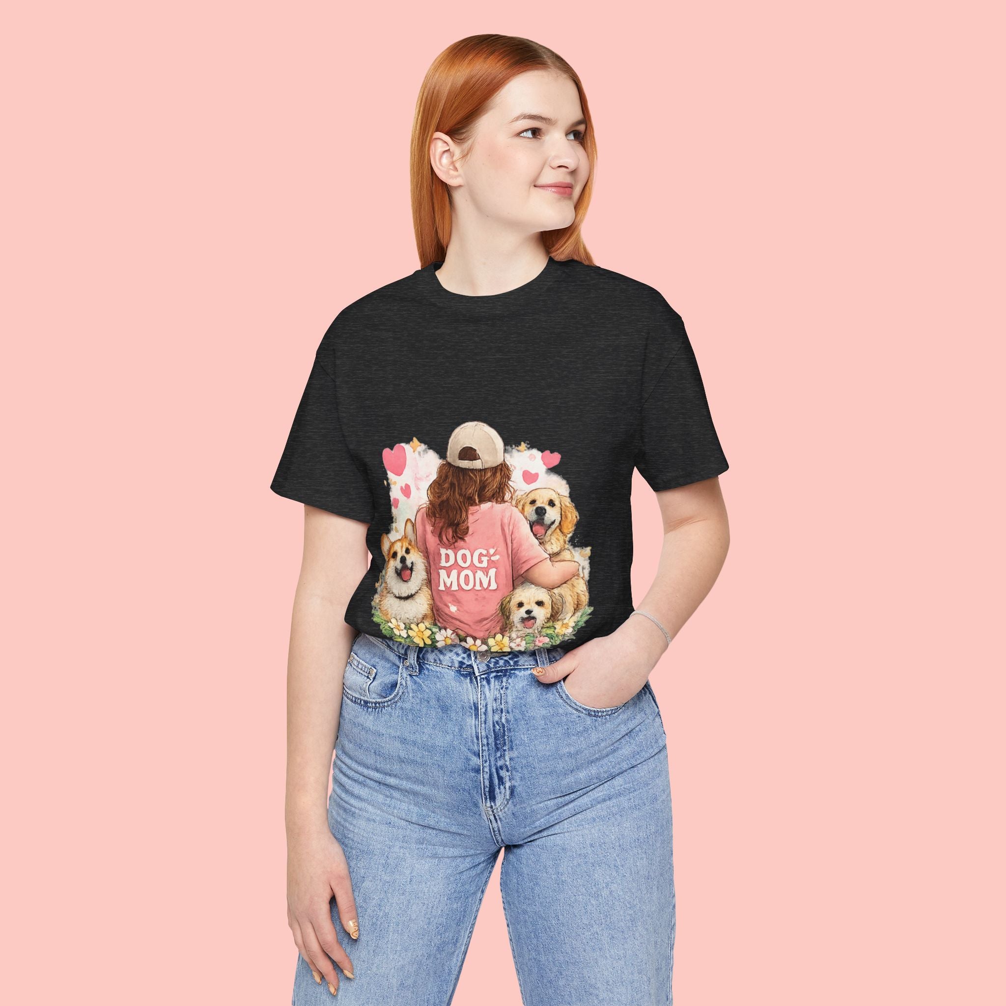 Dog Mom T-Shirt - Cute Woman with Dogs Graphic Tee