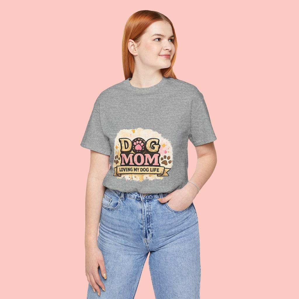 Dog Mom T-Shirt – "Loving My Dog Life" Cute Paw Print Tee for Pet Moms
