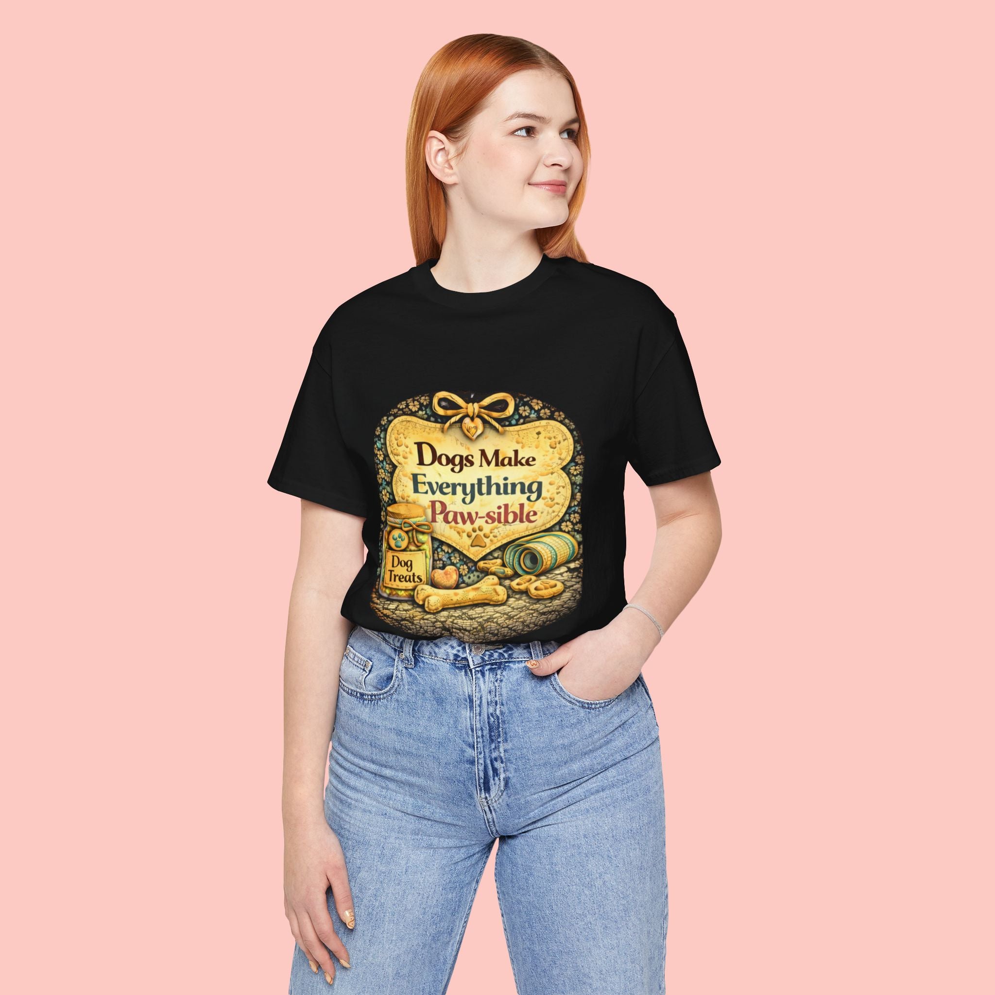 Dog Lover T‑Shirt – "Dogs Make Everything Paw‑sible" Vintage Pet Rescue Tee