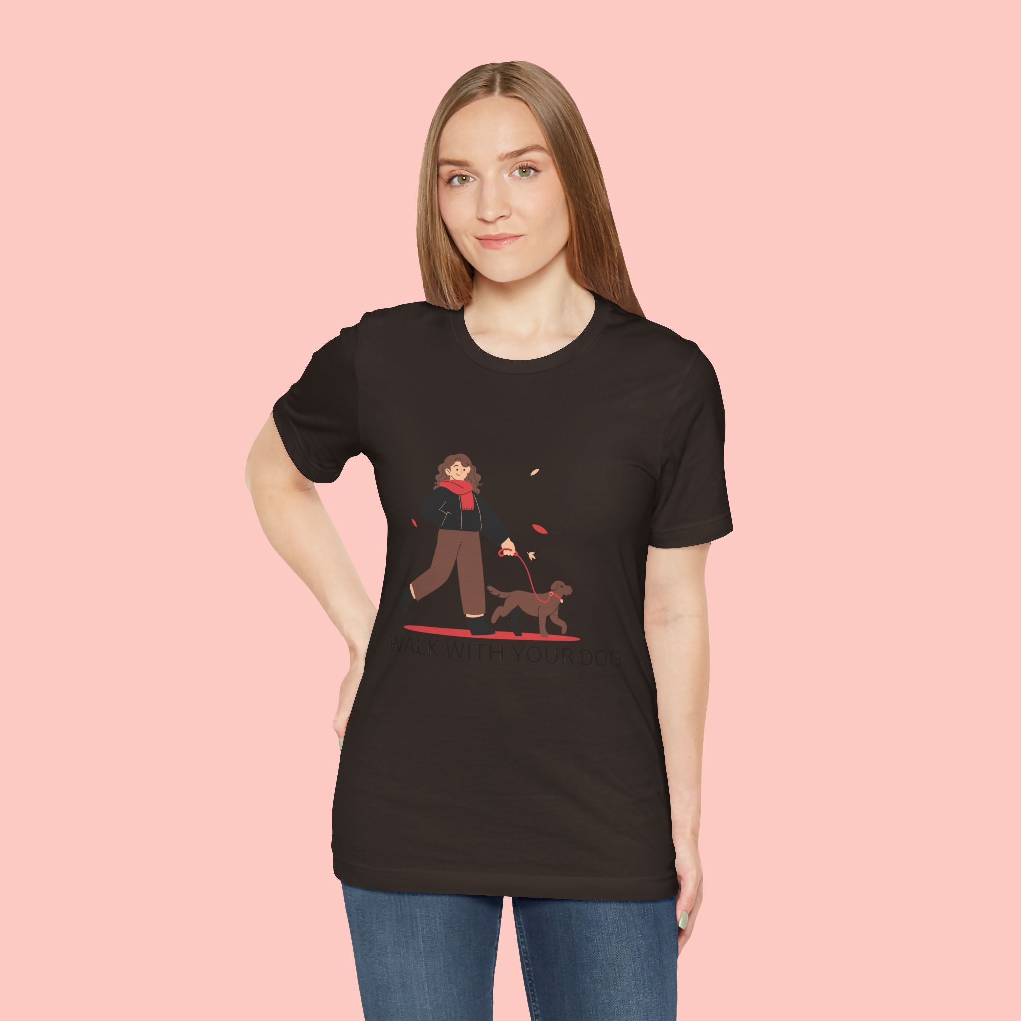 Walk With Your Dog Tee — Cute Dog Walking Graphic T-Shirt