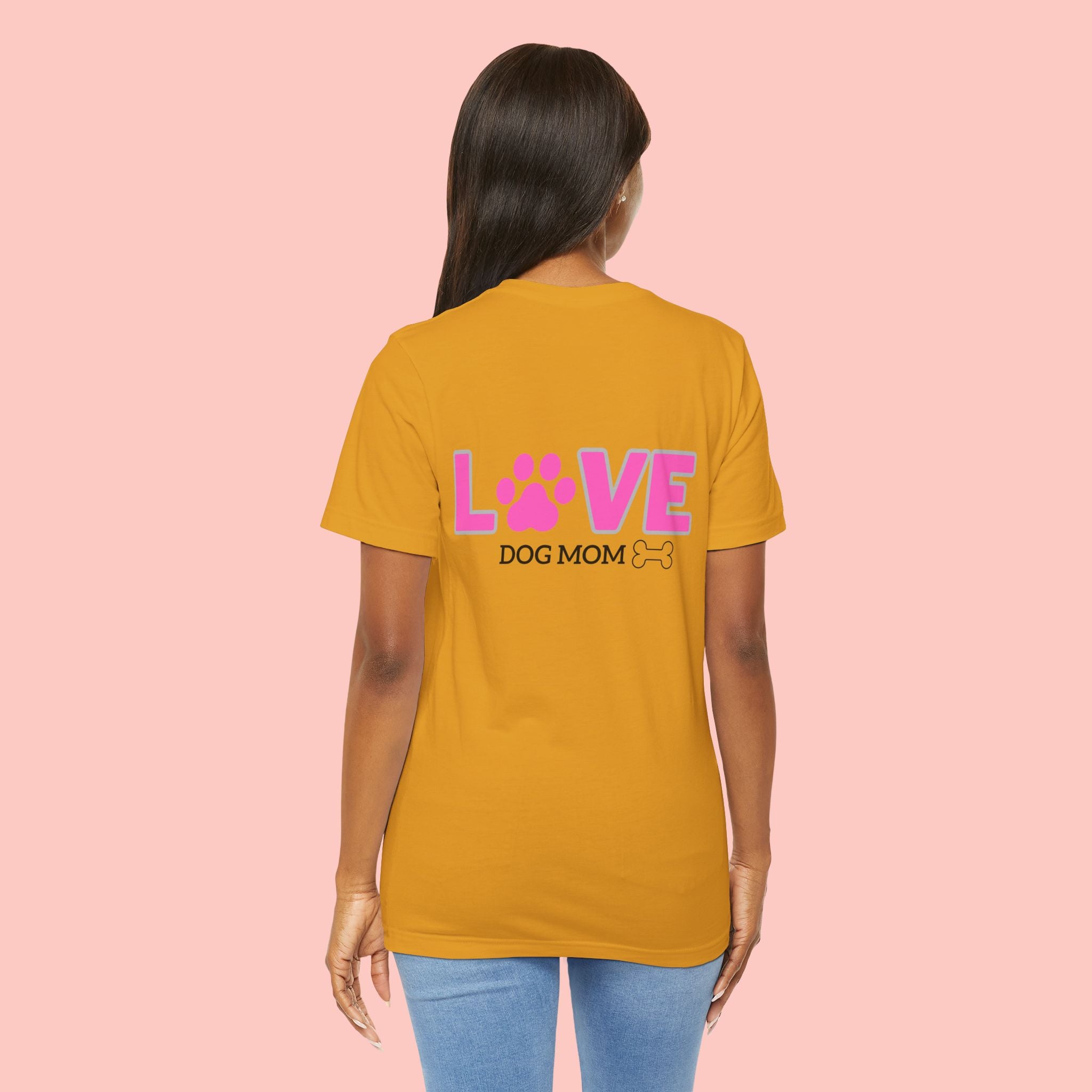 Dog Mom Love T-Shirt — "LOVE" Paw Graphic Tee