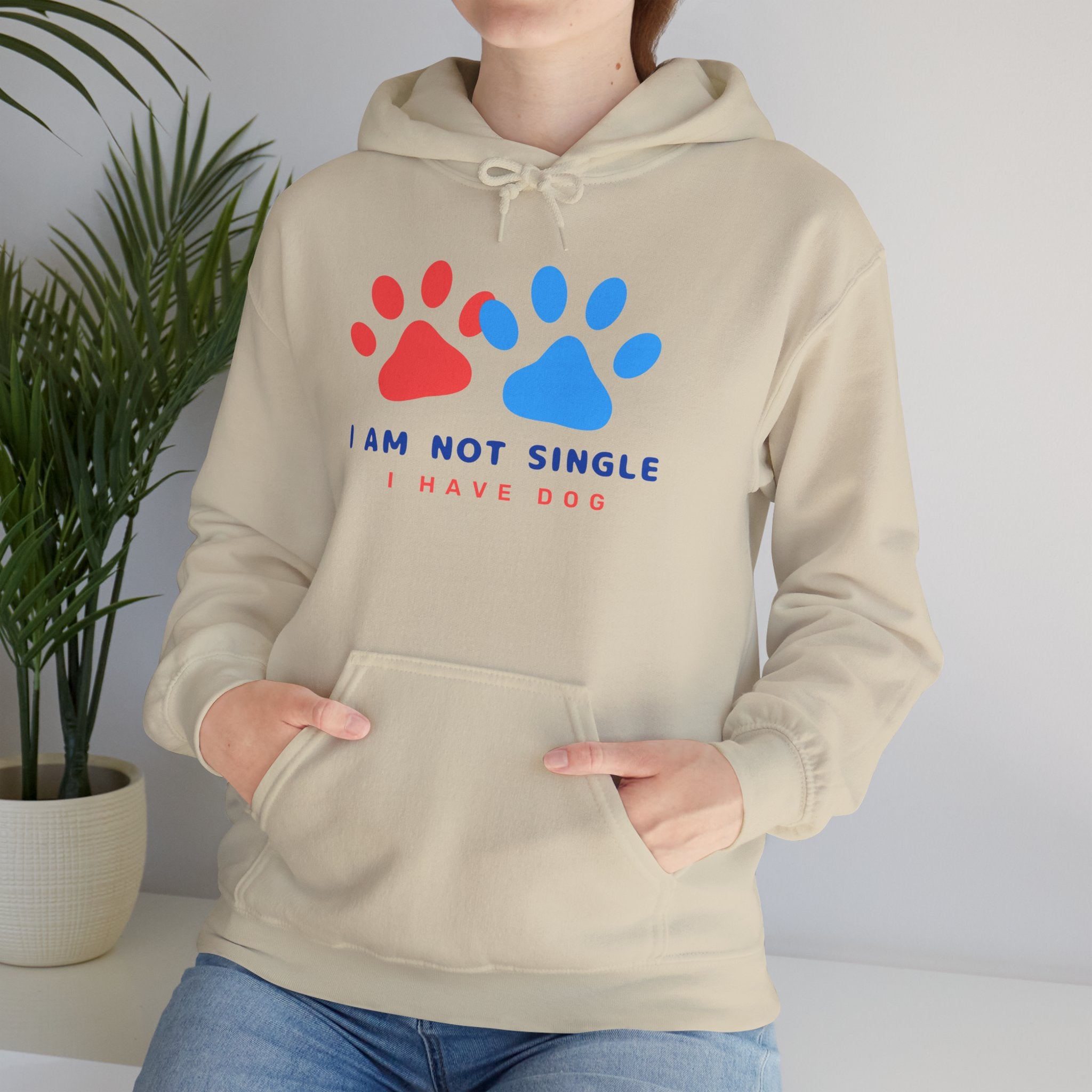 Dog Mom Hoodie – “I Am Not Single I Have Dog” Paw Print Hoodie