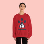 Dog Mom Crewneck Sweatshirt - Paw Print & Silhouette Graphic
