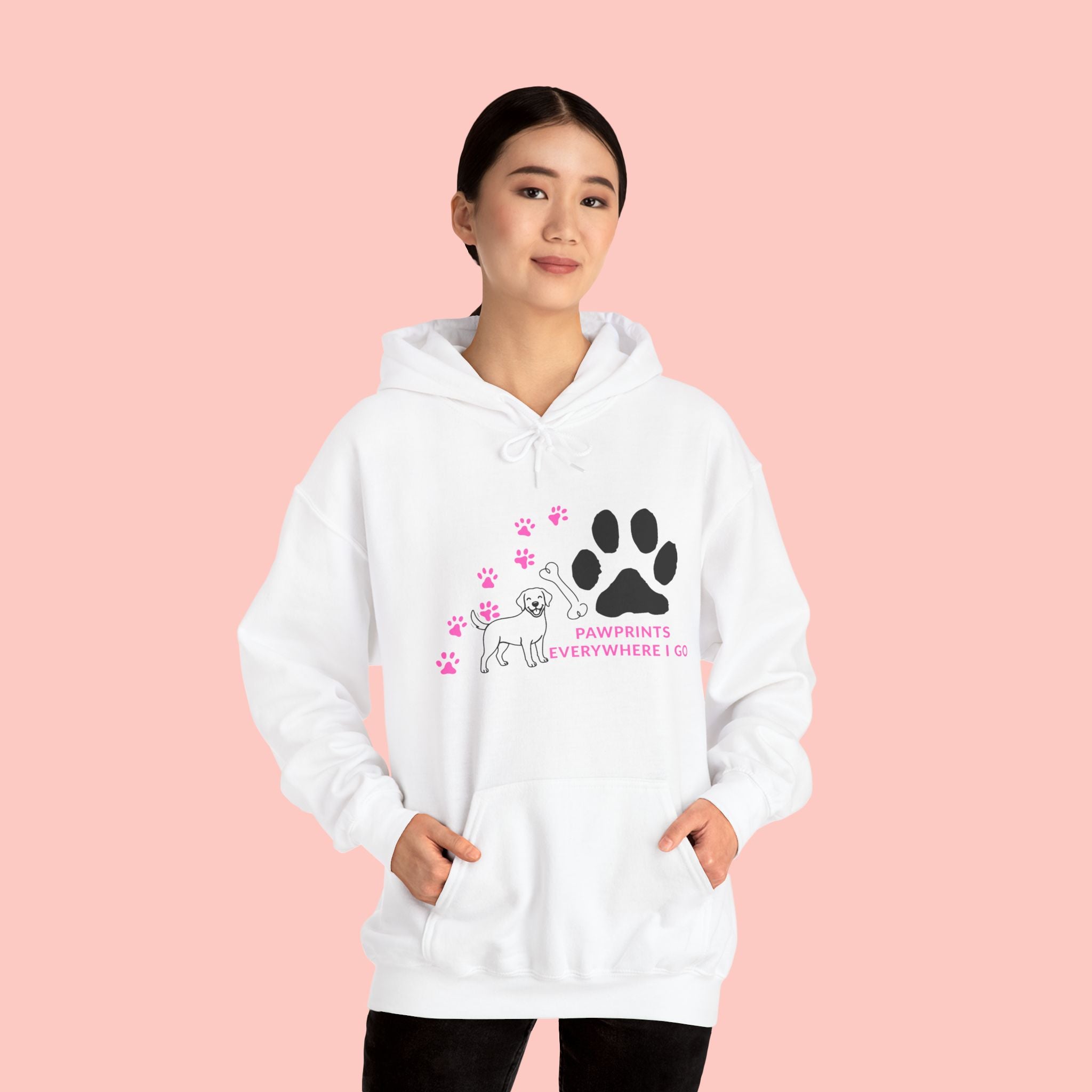 Dog Lover Hoodie — "Pawprints Wherever I Go" Pullover