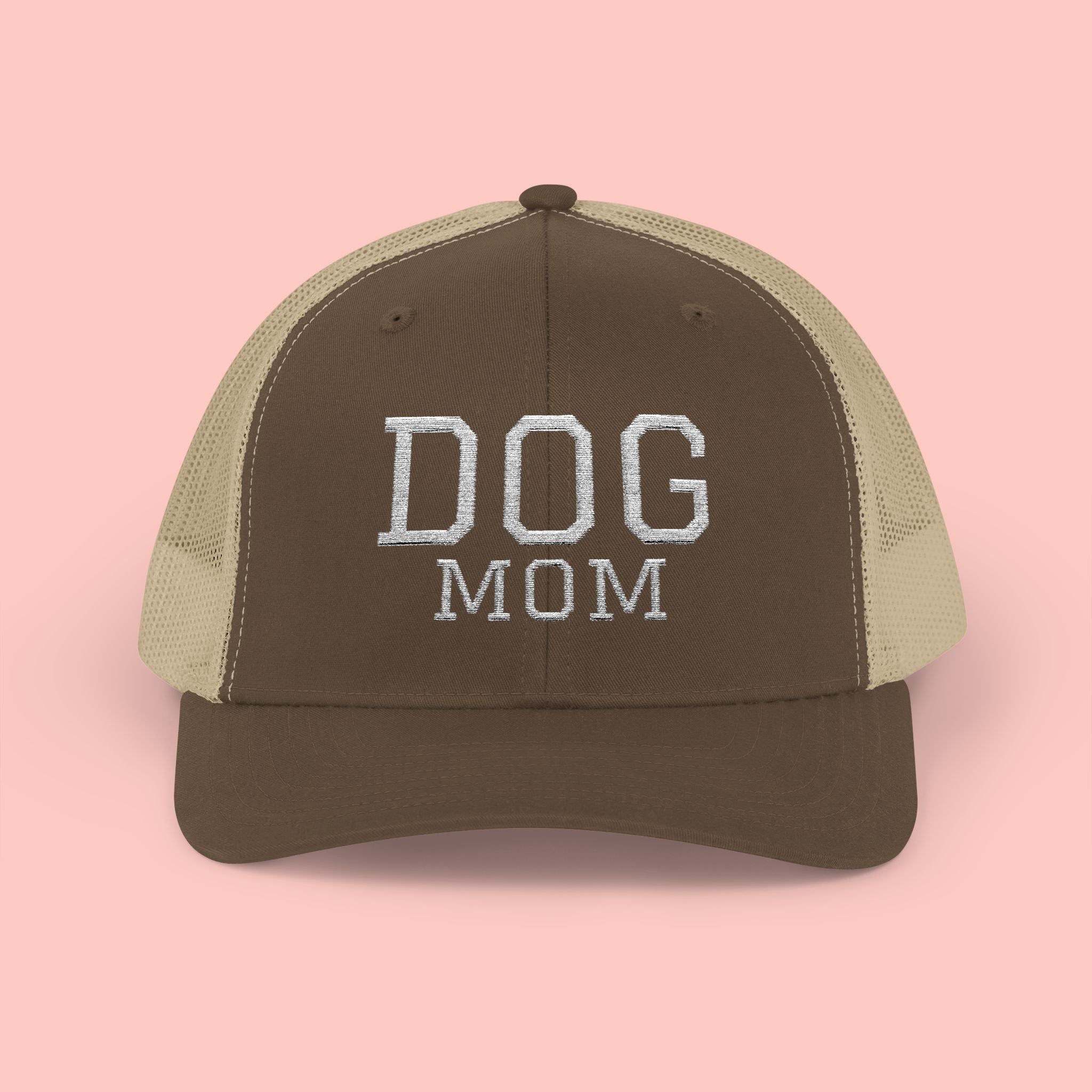 Dog Mom Trucker Cap — Rhinestone Lettering Snapback Hat