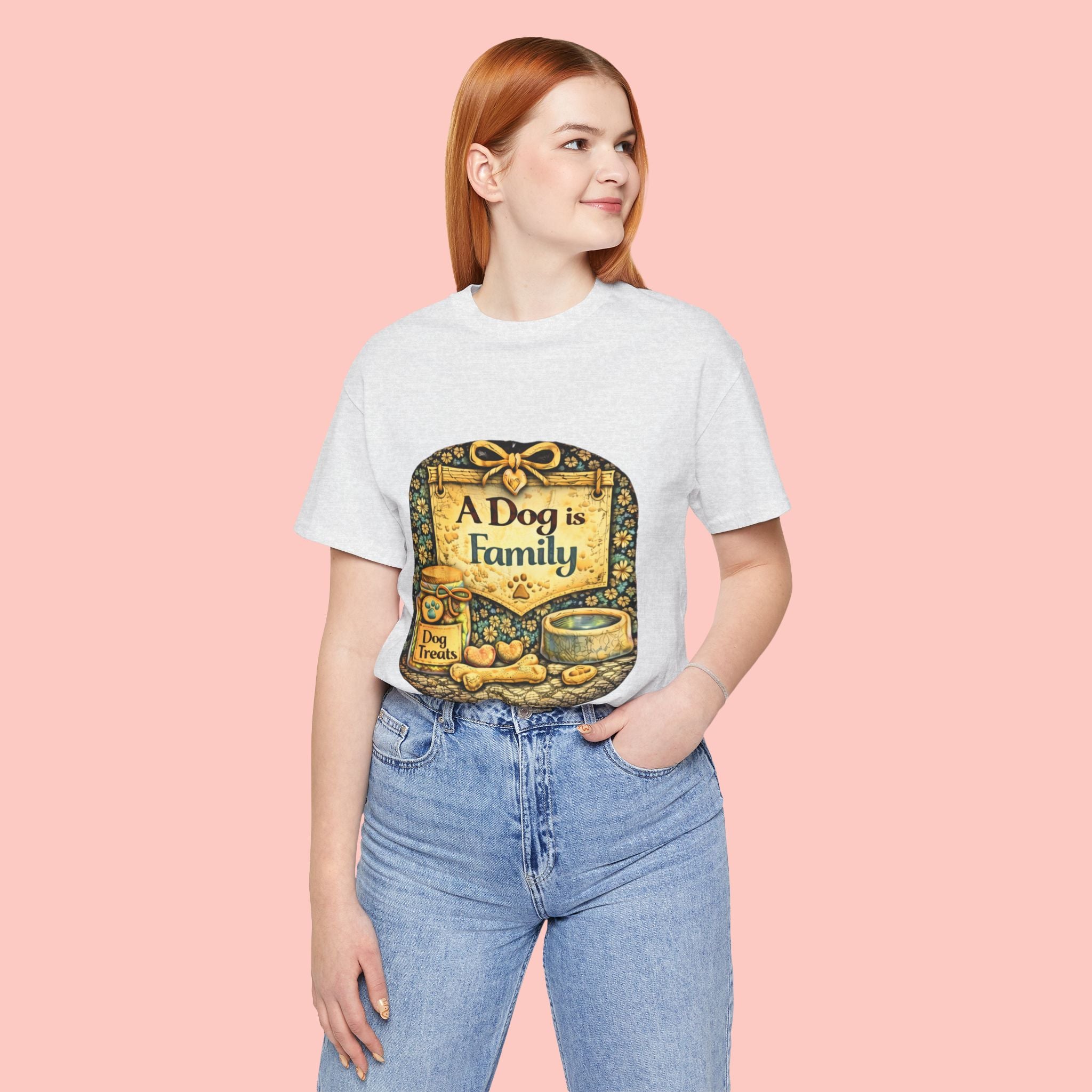 A Dog Is Family T-Shirt - Vintage Pet Lover Tee