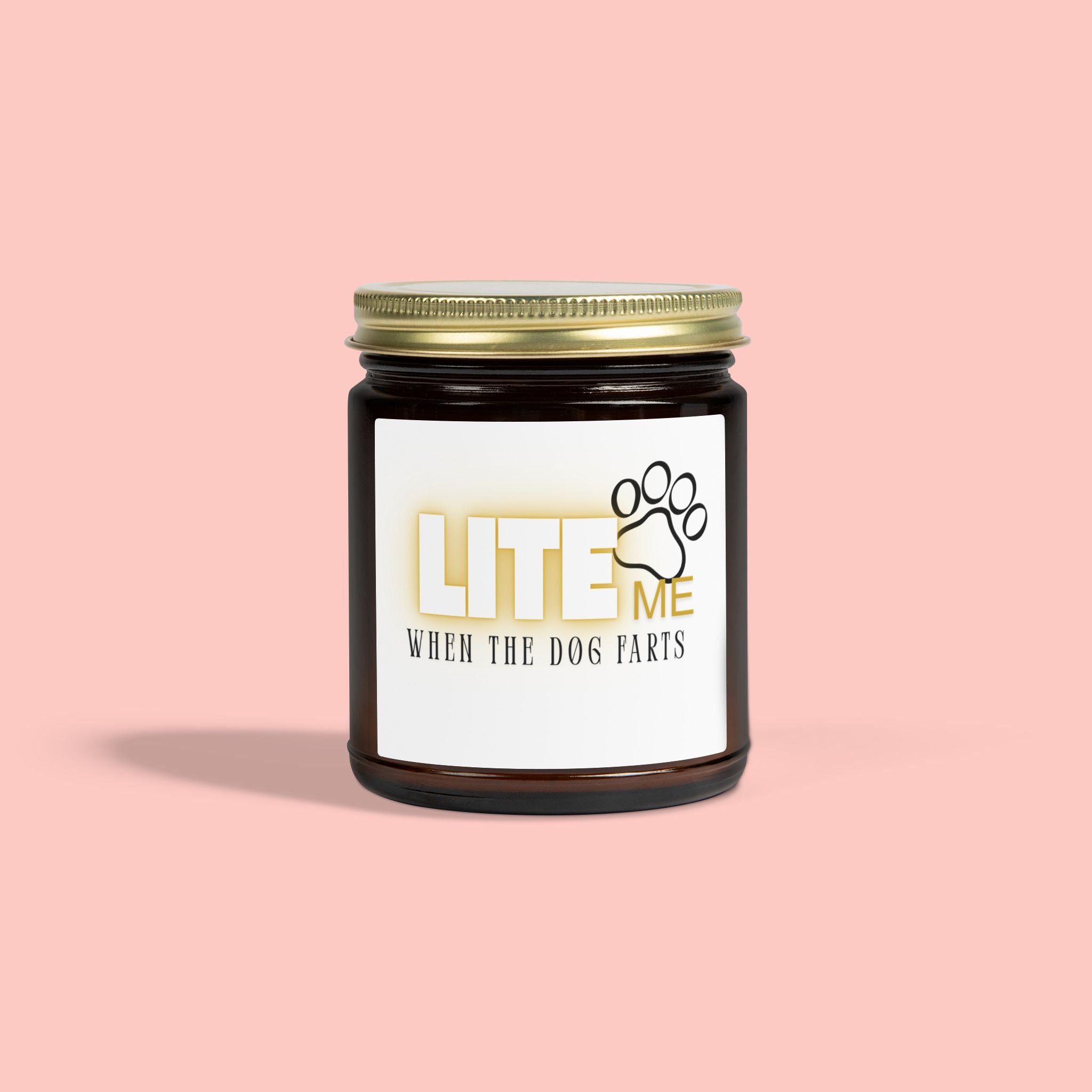 Coconut Apricot Scented Candle — "Lite Me When The Dog Farts" (4oz / 9oz)
