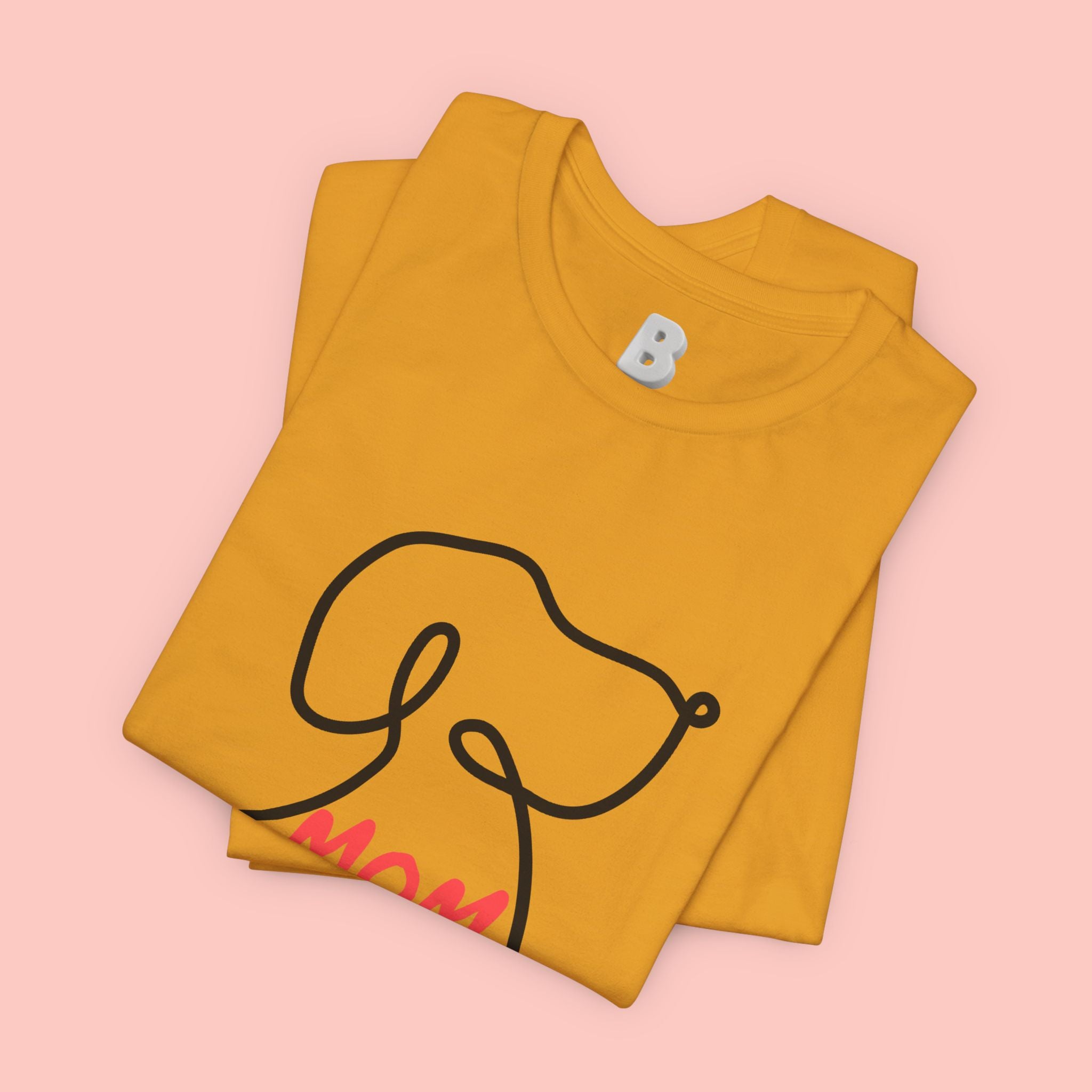 Mom Dog T-Shirt — Minimal Line Art Puppy Tee for Dog Moms, Mother's Day Gift