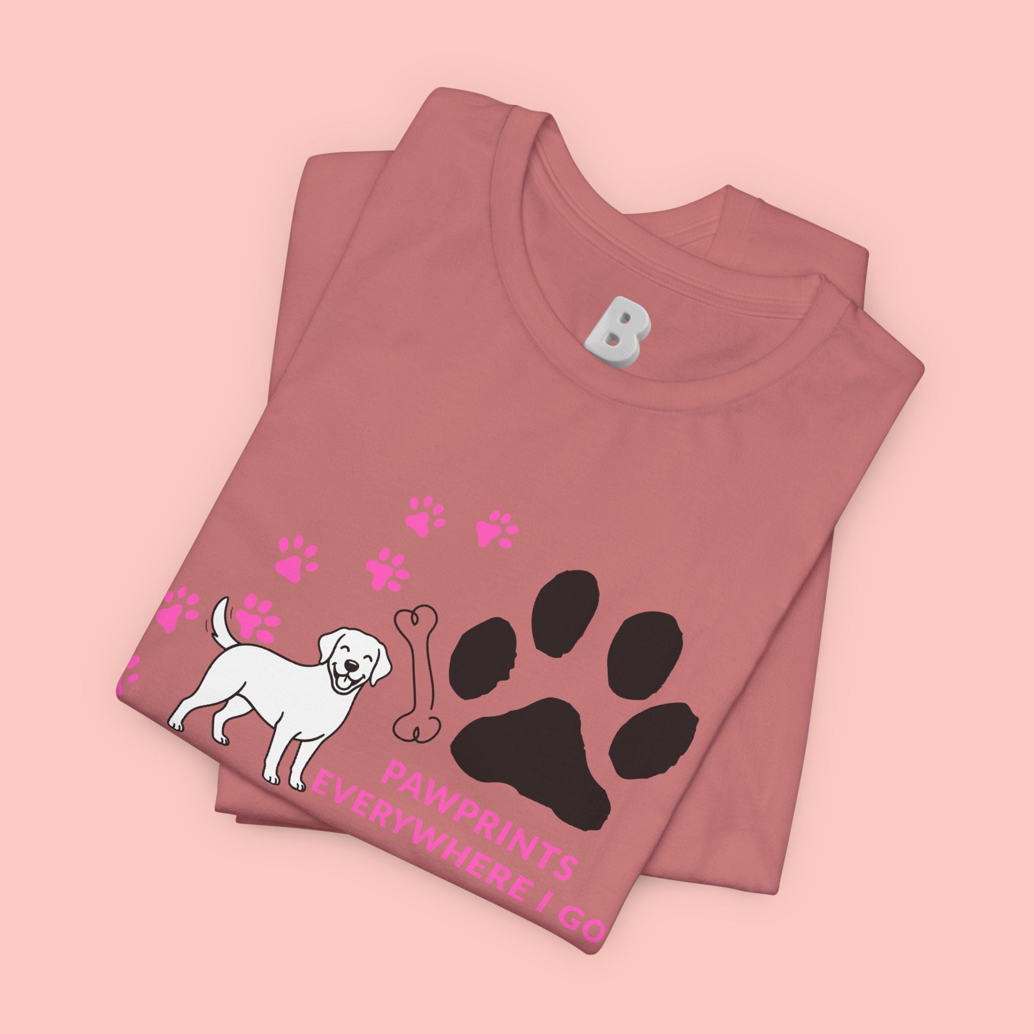 Dog Pawprint T-Shirt — "Pawprints Everywhere I Go" Cute Pet Lover Tee