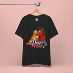 Dog Mom T-Shirt - Cute Woman Hugging Golden Retriever Tee