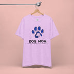 Dog Mom T-Shirt – Blue Paw Graphic "Dog Mom: It's Not a Hobby, It's a Lifestyle"