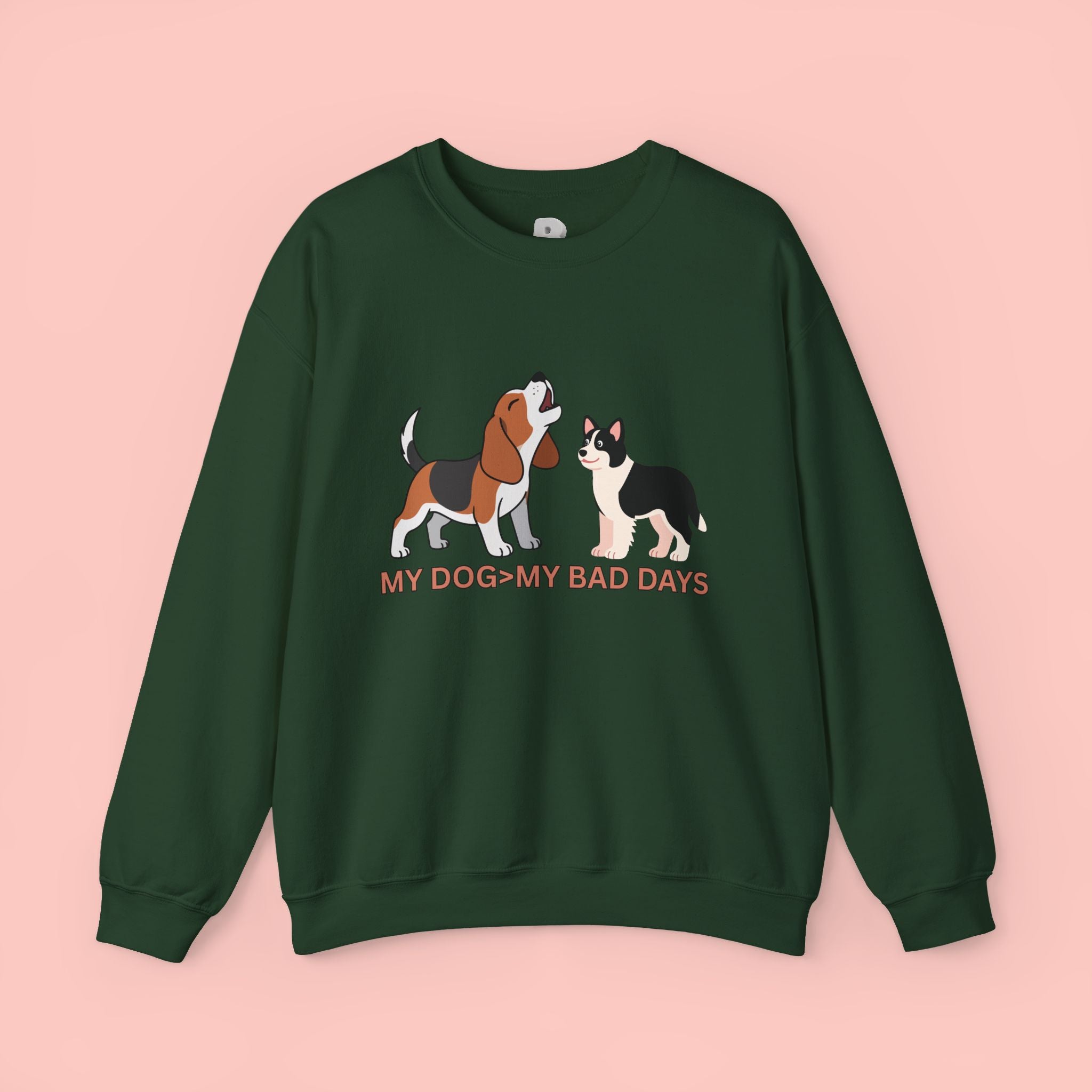 My Dog My Bad Days Sweatshirt – Cute Beagle & Corgi Crewneck for Dog Lovers
