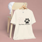 Two Paws, One Mom T-Shirt – Cute Dog Mom Paw Print Tee