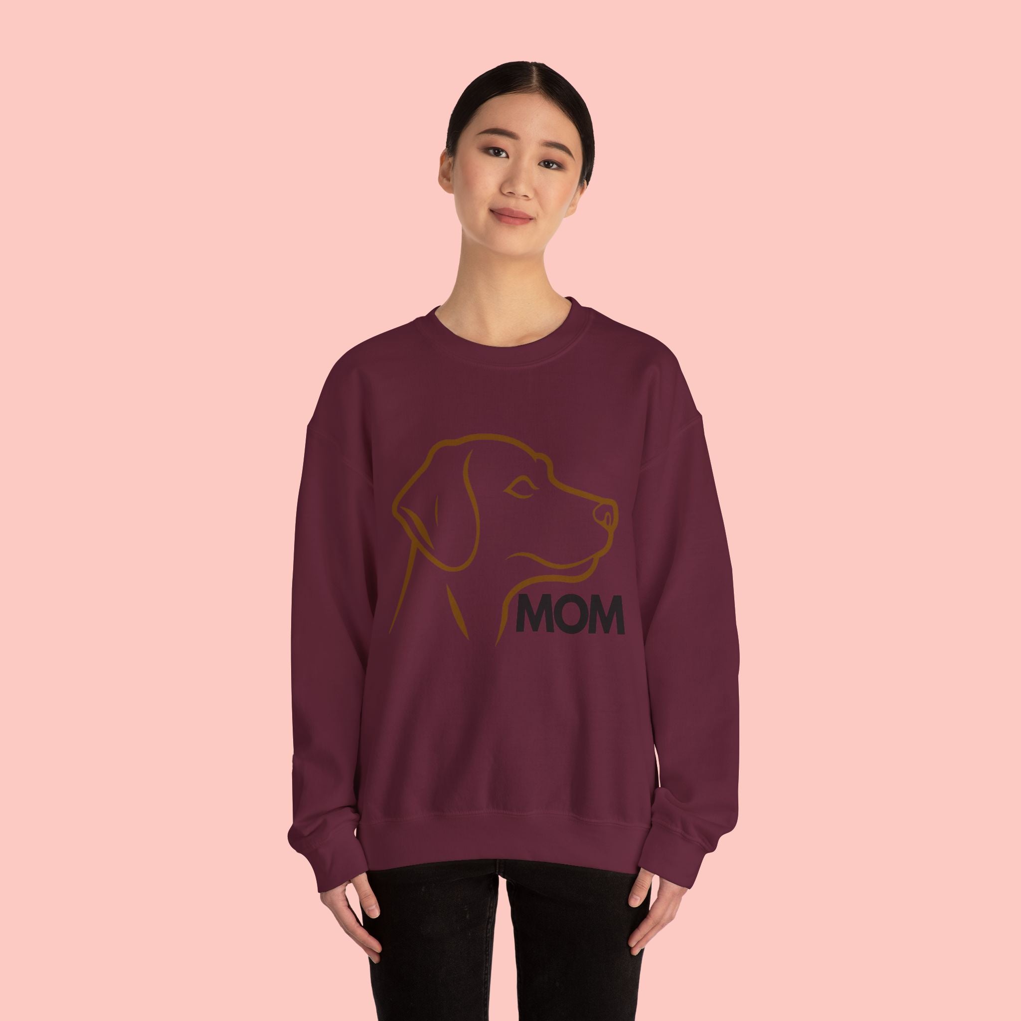 Dog Mom Crewneck Sweatshirt – Minimalist Labrador Outline
