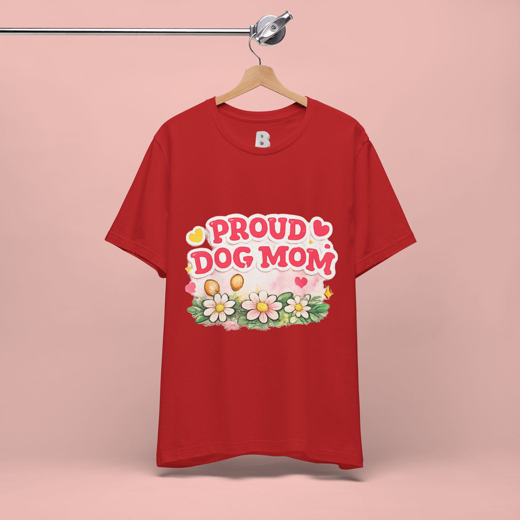Proud Dog Mom Tee – Floral Retro Heart Design