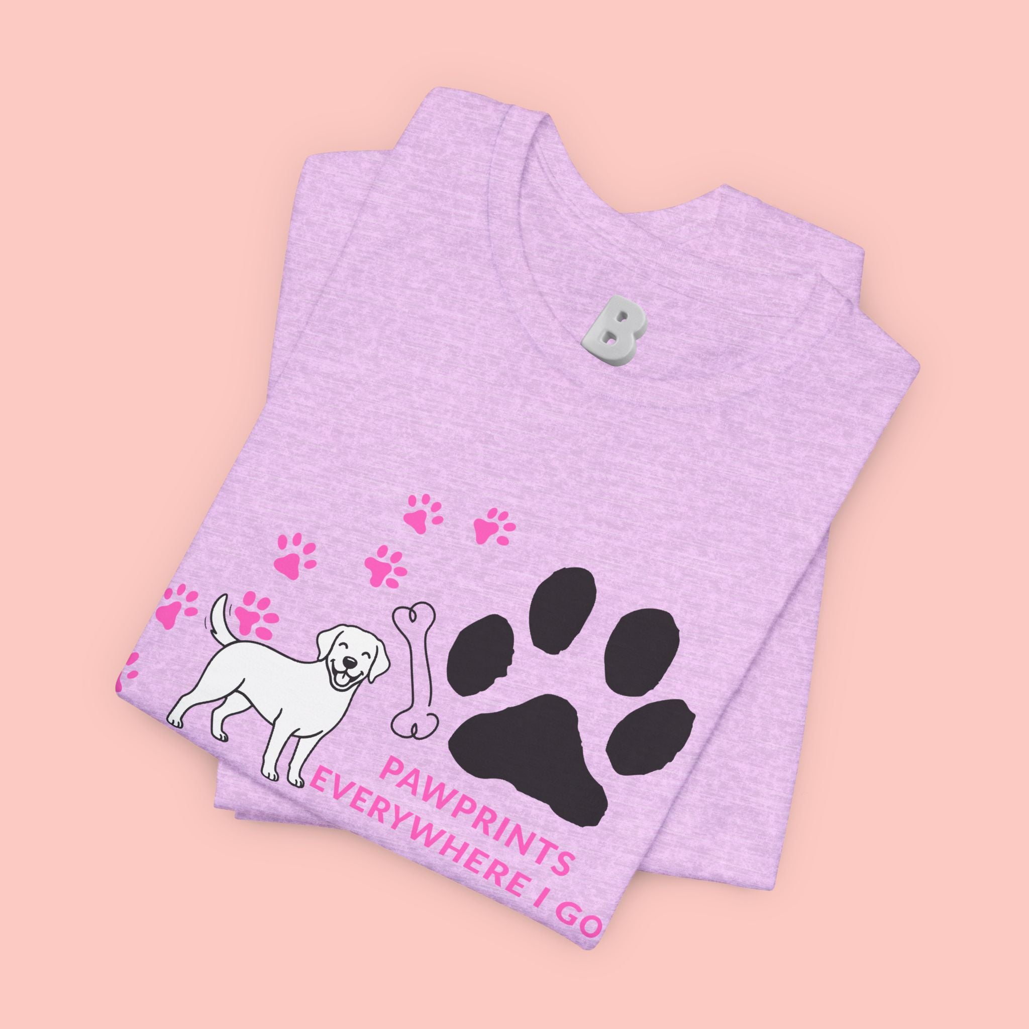 Dog Pawprint T-Shirt — "Pawprints Everywhere I Go" Cute Pet Lover Tee