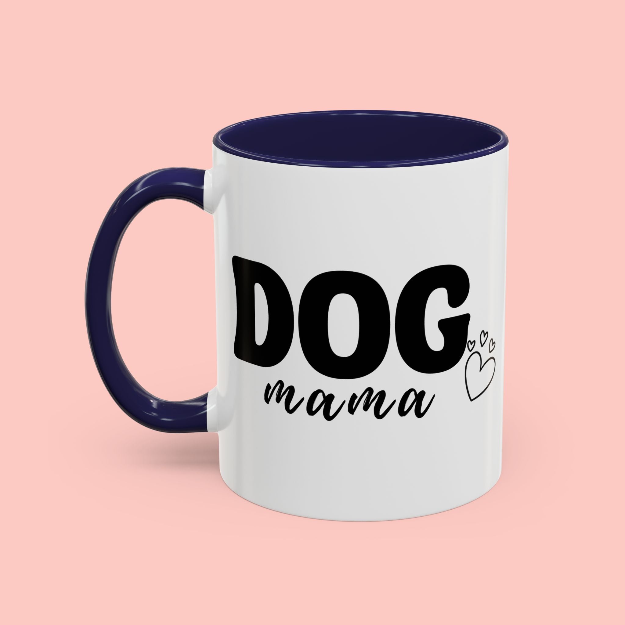 Dog Mama Accent Coffee Mug — Cute Black & White Pet Lover Gift (11/15oz)