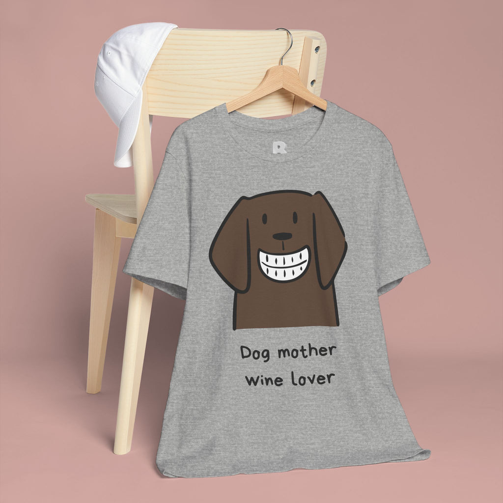 Dog Mother Wine Lover T-Shirt — Cute Cartoon Dog Graphic Tee