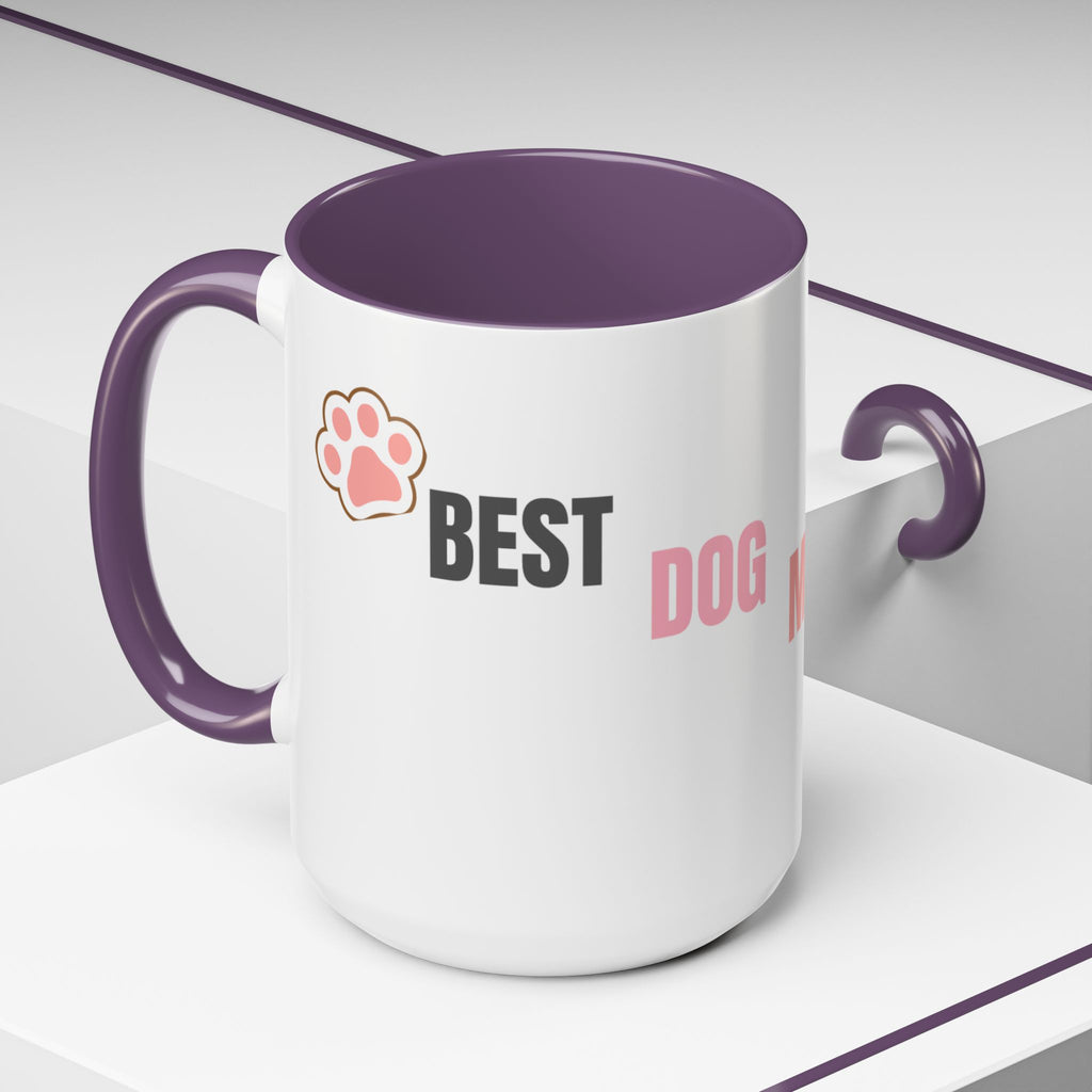 Dog Mom Coffee Mug — Best Dog Mom Ever Accent Ceramic Mug (11oz & 15oz)