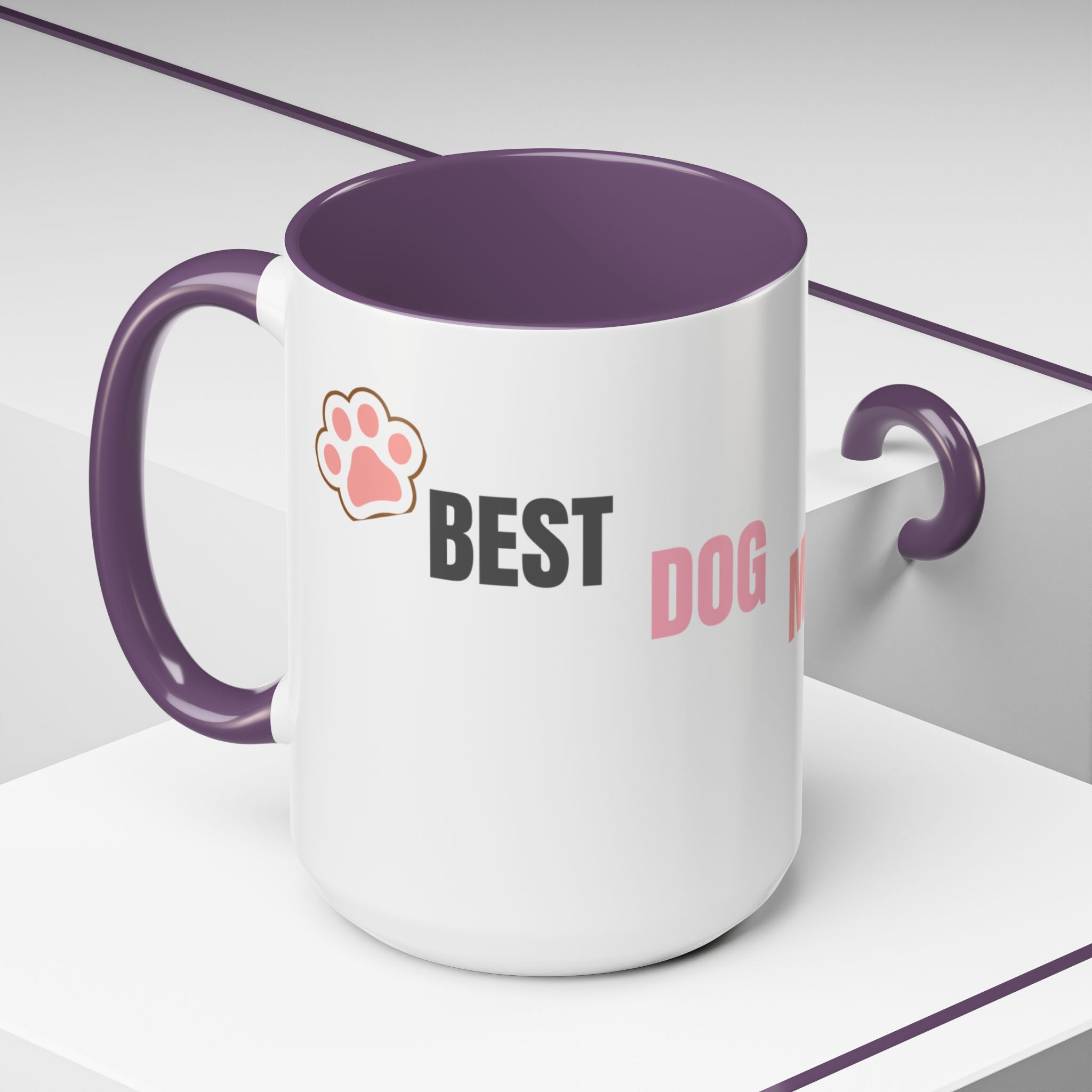 Dog Mom Coffee Mug — Best Dog Mom Ever Accent Ceramic Mug (11oz & 15oz)