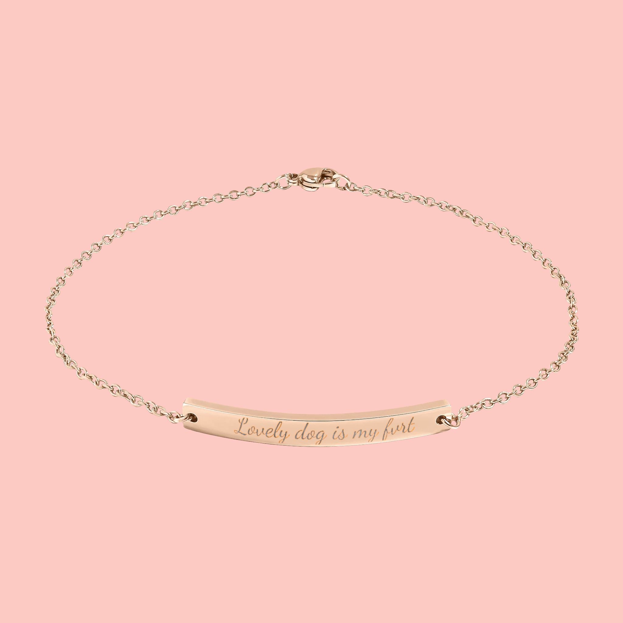Engravable Curved Bar Anklet — Personalized Minimalist Anklet