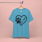 Dog Mom Heart Paw T-Shirt