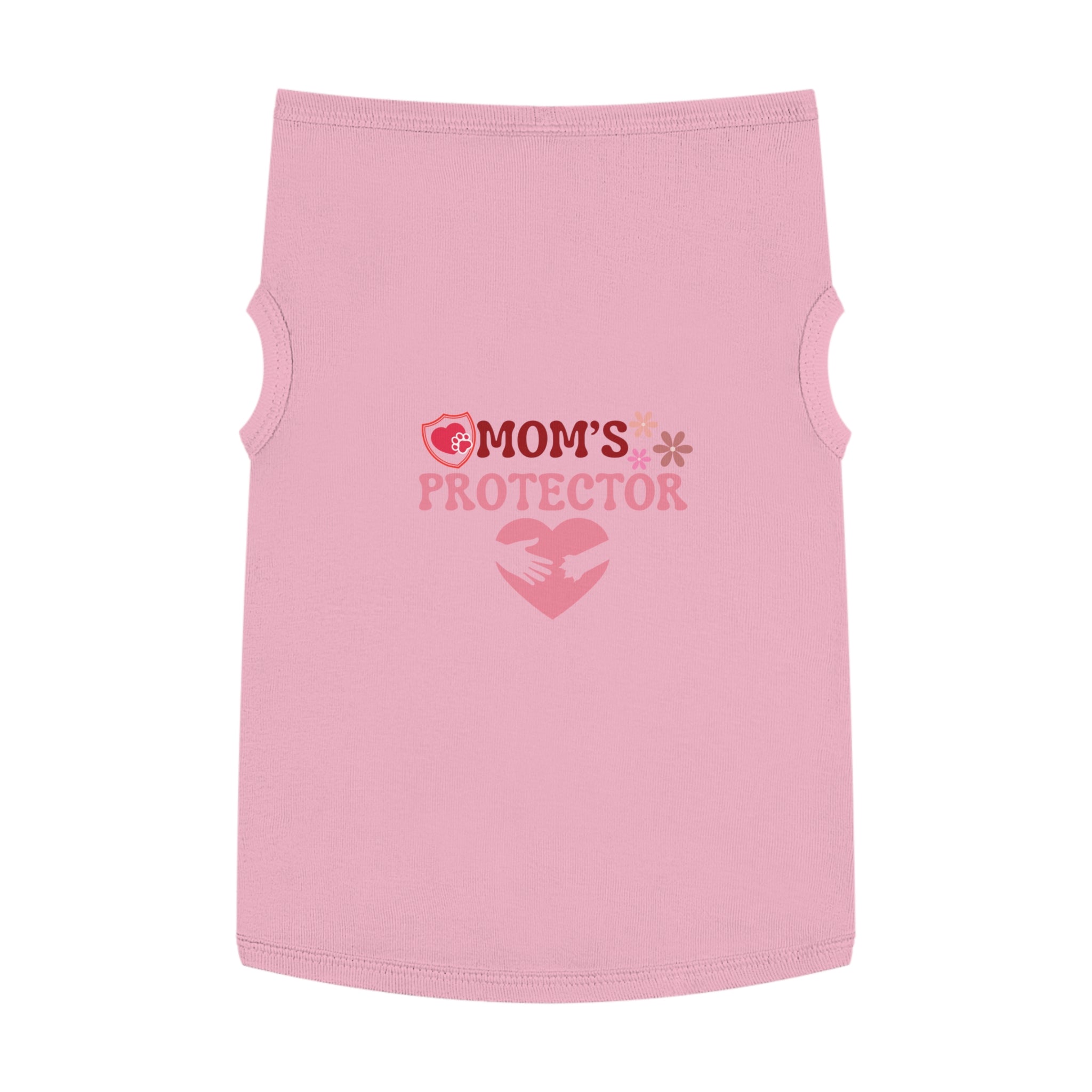 Mom’s Protector Pet Tank Top – Cute Pink Heart Dog Shirt for Mother's Day