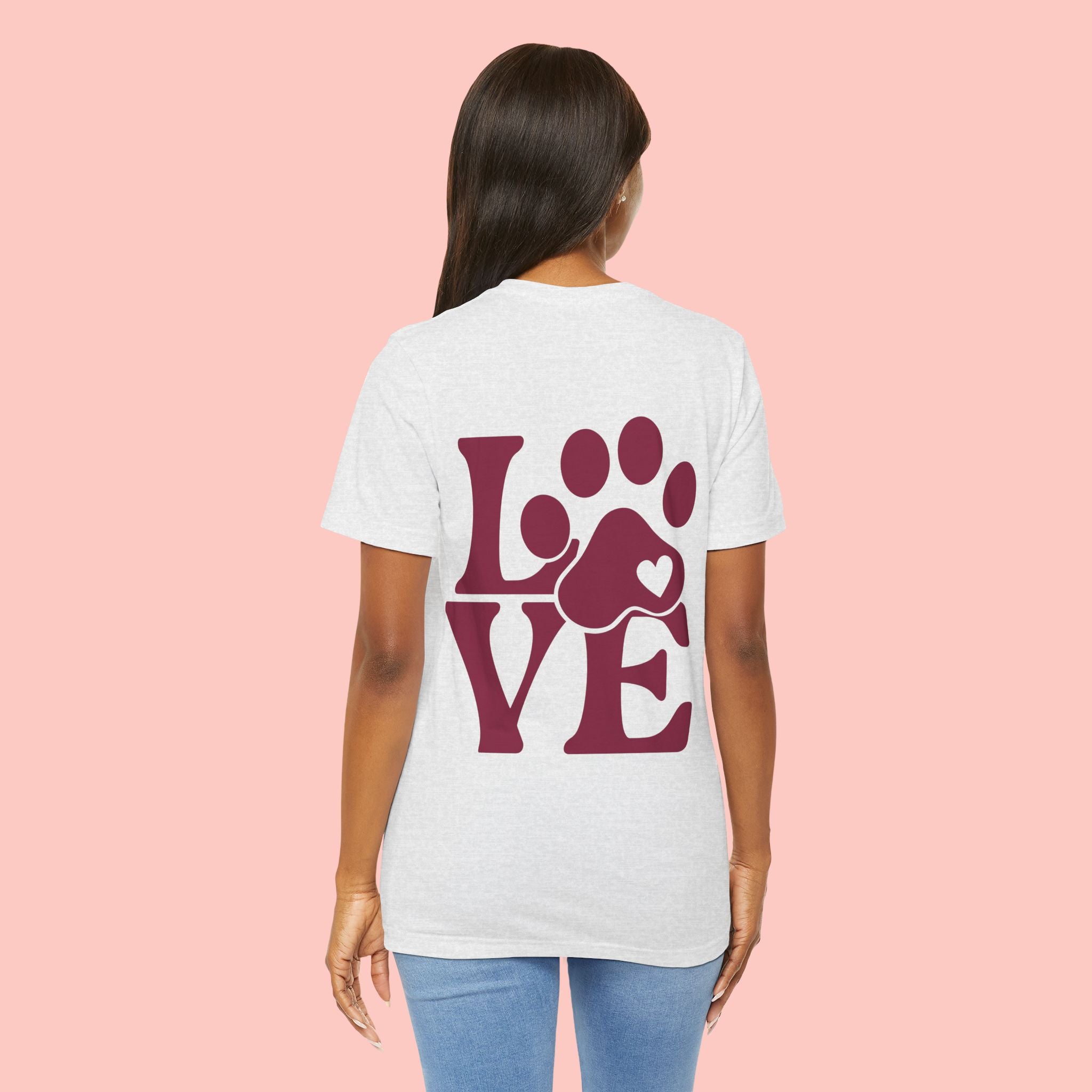 Dog Paw "LOVE" Tee - Pet Lover Graphic T-Shirt