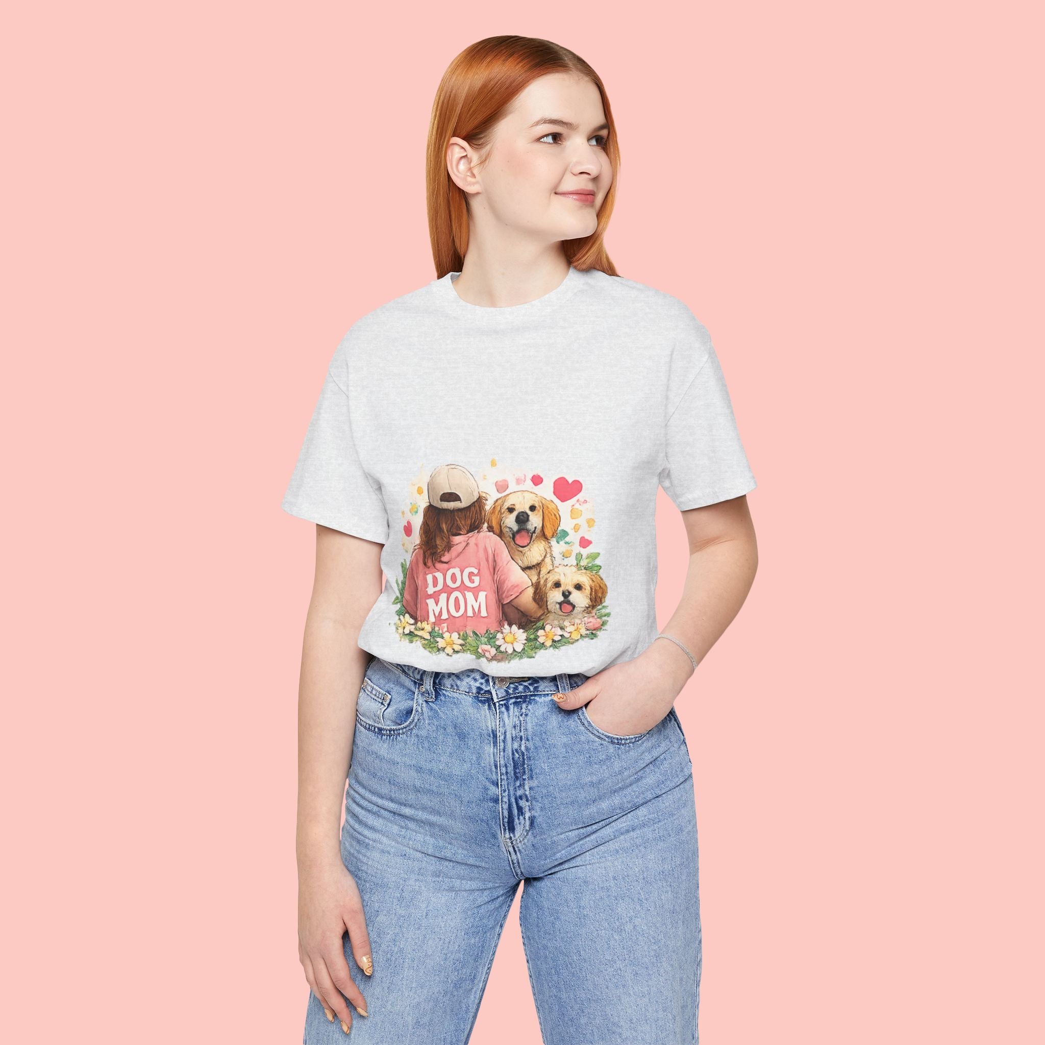 Dog Mom T-Shirt — Cute Floral Puppy Tee for Dog Lovers