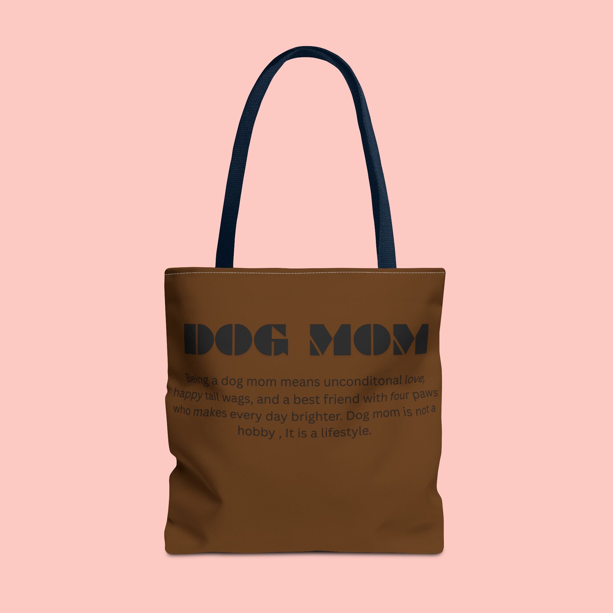 Dog Mom Tote Bag - 'Dog Mom' Printed Canvas Carryall, Gift for Dog Lovers
