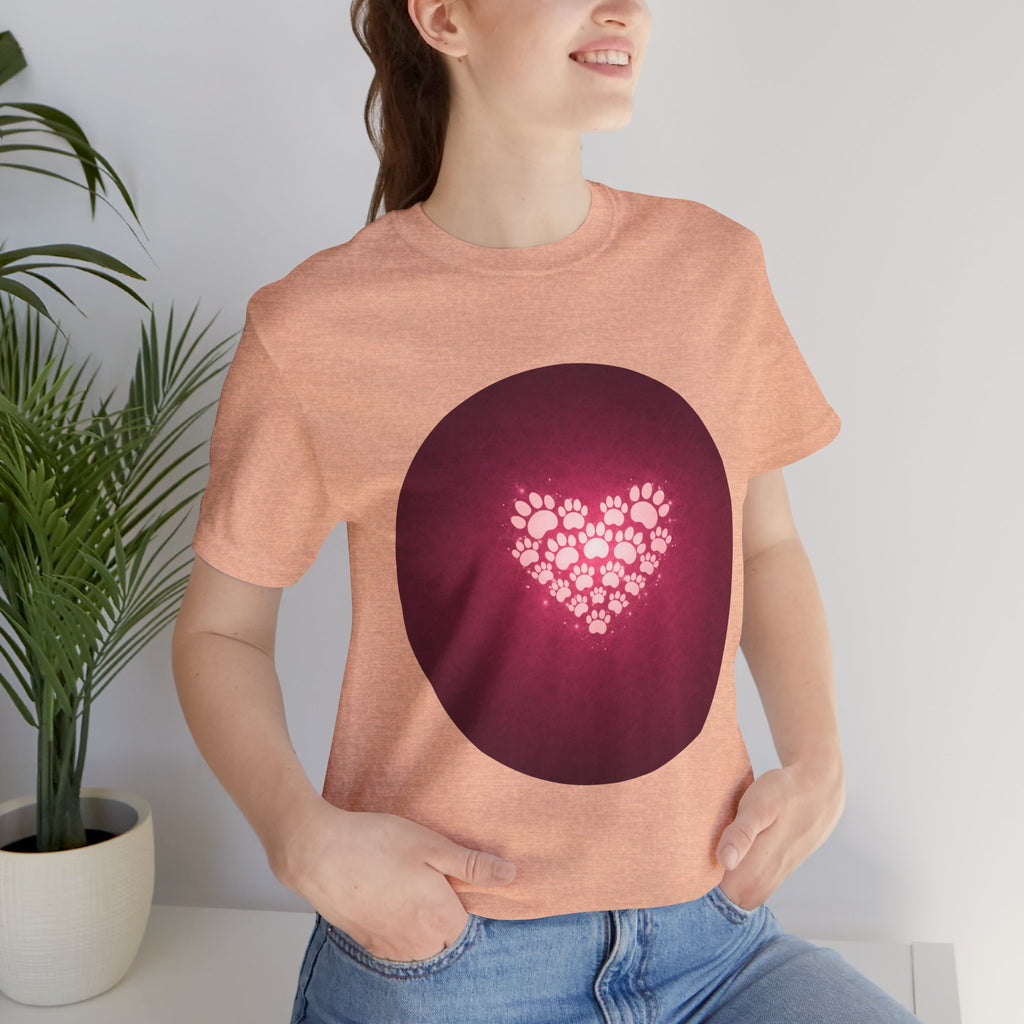 Paw Print Heart T‑Shirt — Cute Pet Lover Tee