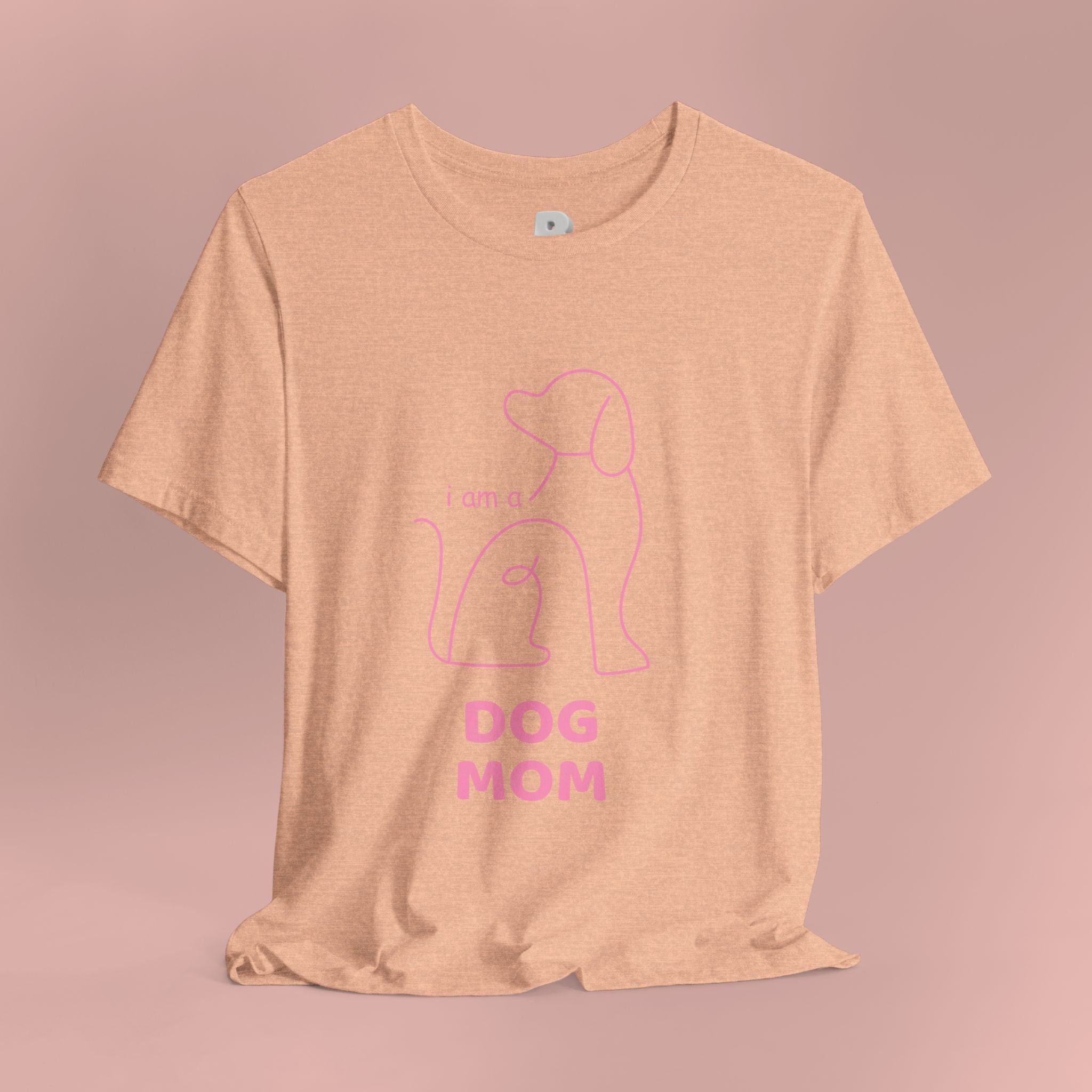 Dog Mom T‑Shirt – Minimal Pink Line Art Dog Tee