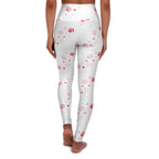 Pink Paw Print High-Waisted Yoga Leggings — Cute Cat/Dog Pet Pattern