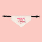 Certified Good Boy Pet Bandana Collar - Pink Paw Print Dog Scarf
