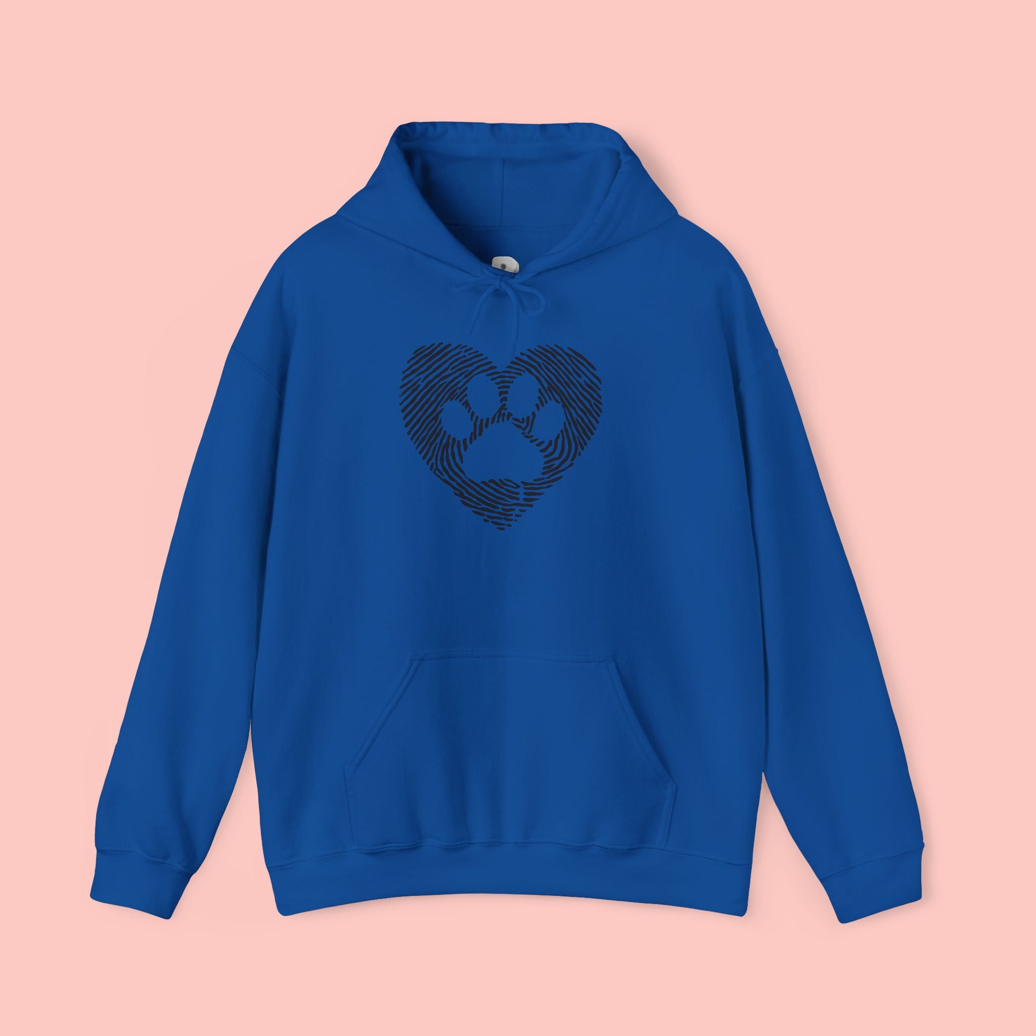 Heart Paw Print Hoodie — Dog Lover Heart Paw Graphic Sweatshirt