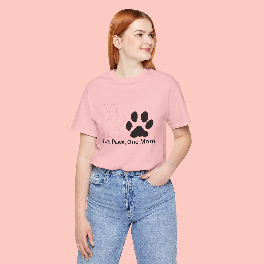 Two Paws, One Mom T-Shirt – Cute Dog Mom Paw Print Tee