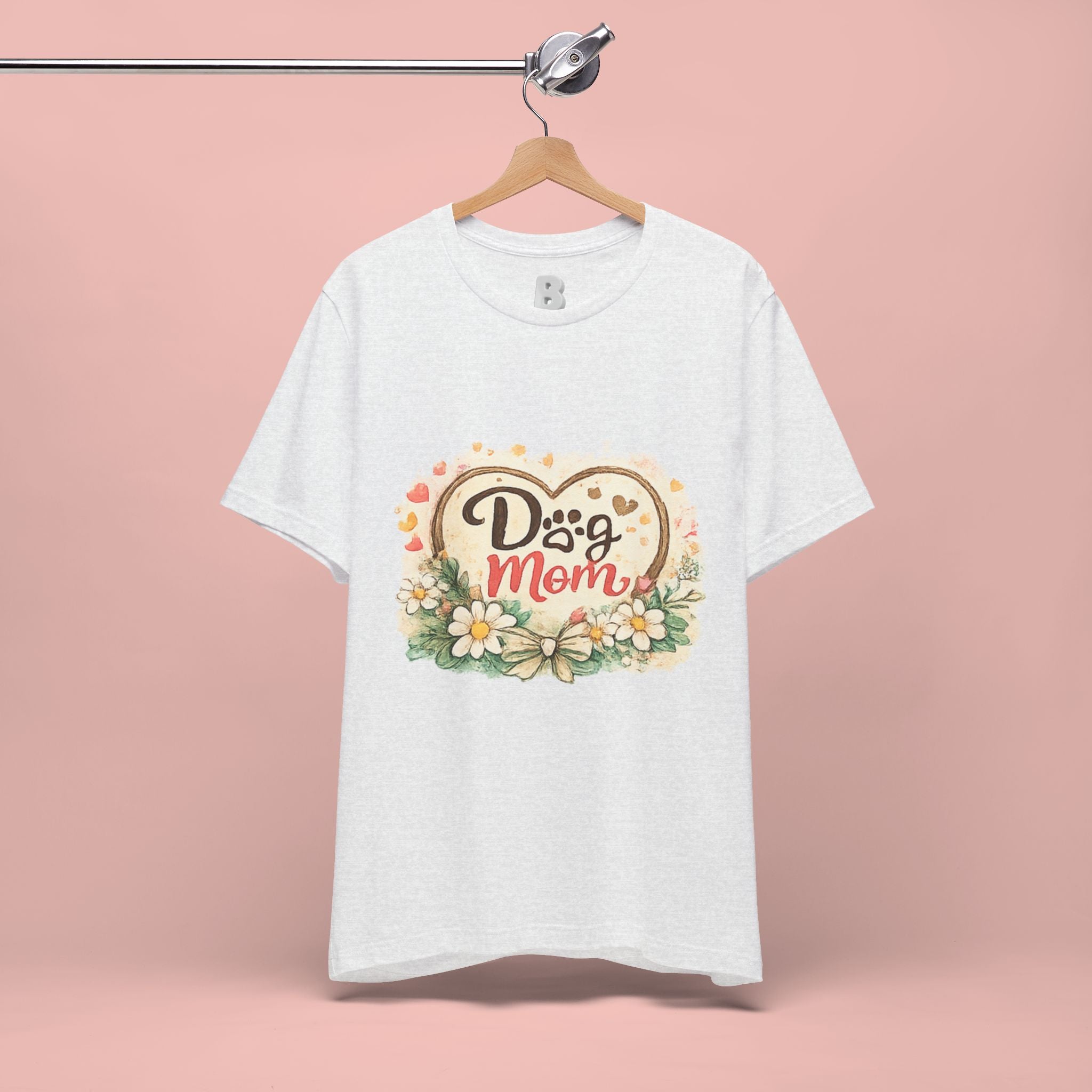 Dog Mom T-Shirt – Floral Heart Paw Design