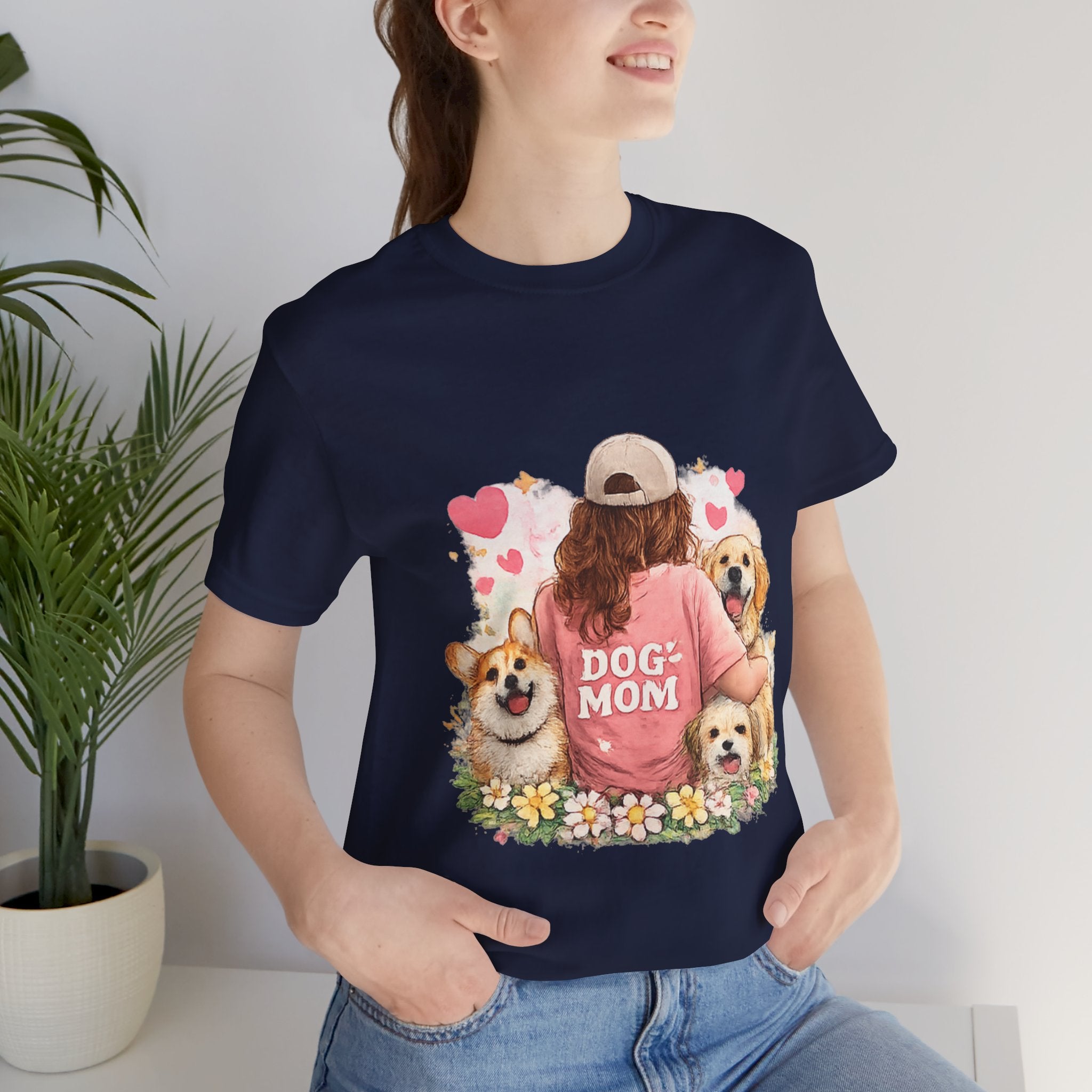 Dog Mom T-Shirt - Cute Woman with Dogs Graphic Tee
