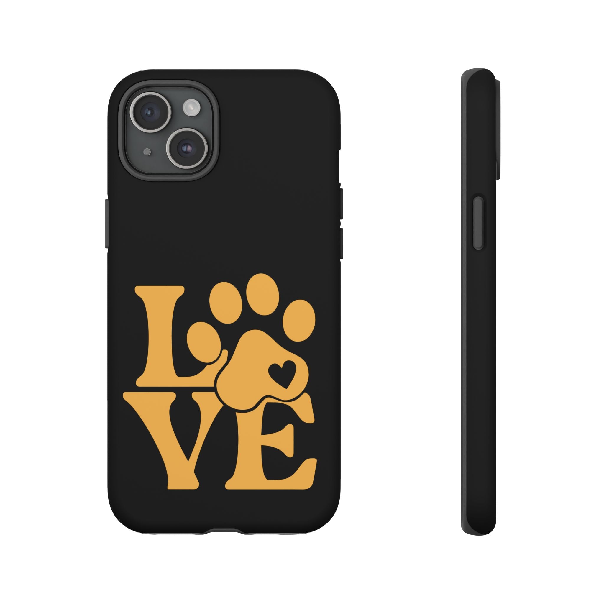 Phone Case — LOVE Paw Print Design (Pet Lover Protective Case)