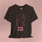 Dog Mom T‑Shirt – Minimal Pink Line Art Dog Tee