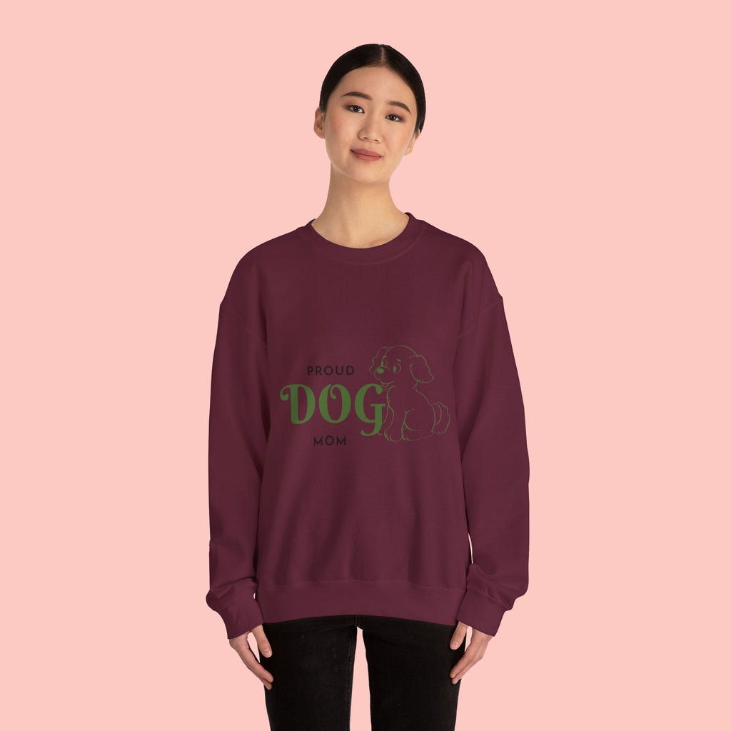 Proud Dog Mom Sweatshirt – Cute Dog Outline Crewneck for Pet Lovers