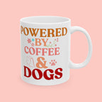 Coffee Powered Dog Mom Mug — Cute Floral Paw Print Ceramic Coffee Mug (11oz, 15oz)
