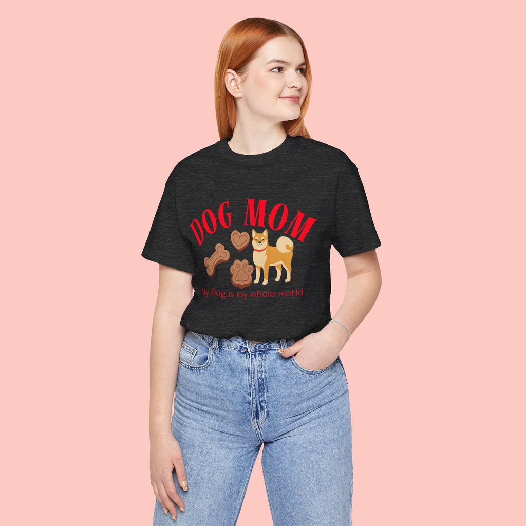 Dog Mom T-Shirt — Cute Shiba & Treats “My Dog Is My Whole World” Tee
